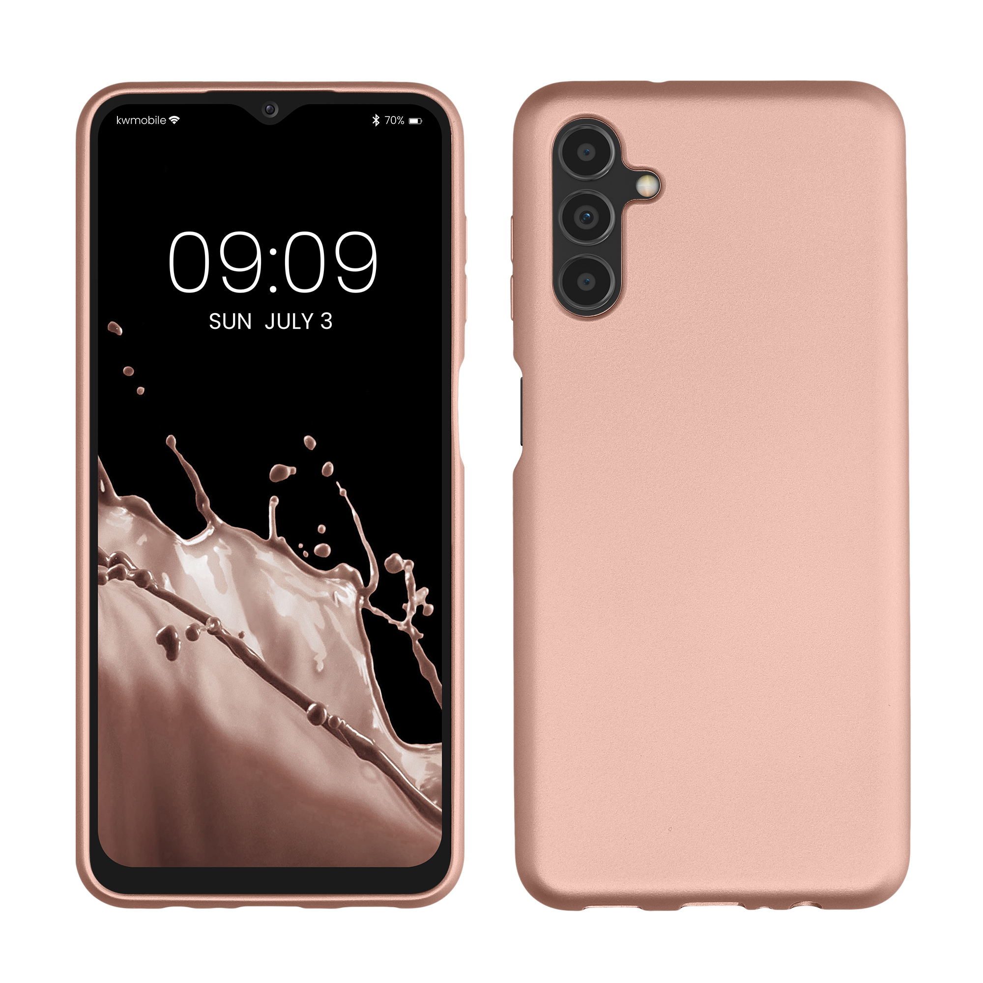 Kryt na mobil Samsung Galaxy A04s kwmobile Metallic metalicky rose gold