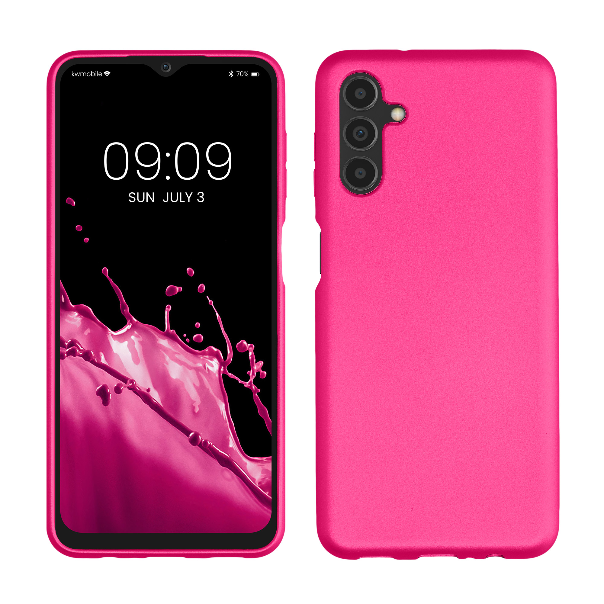 Kryt na mobil Samsung Galaxy A04s kwmobile Metallic metalicky růžový