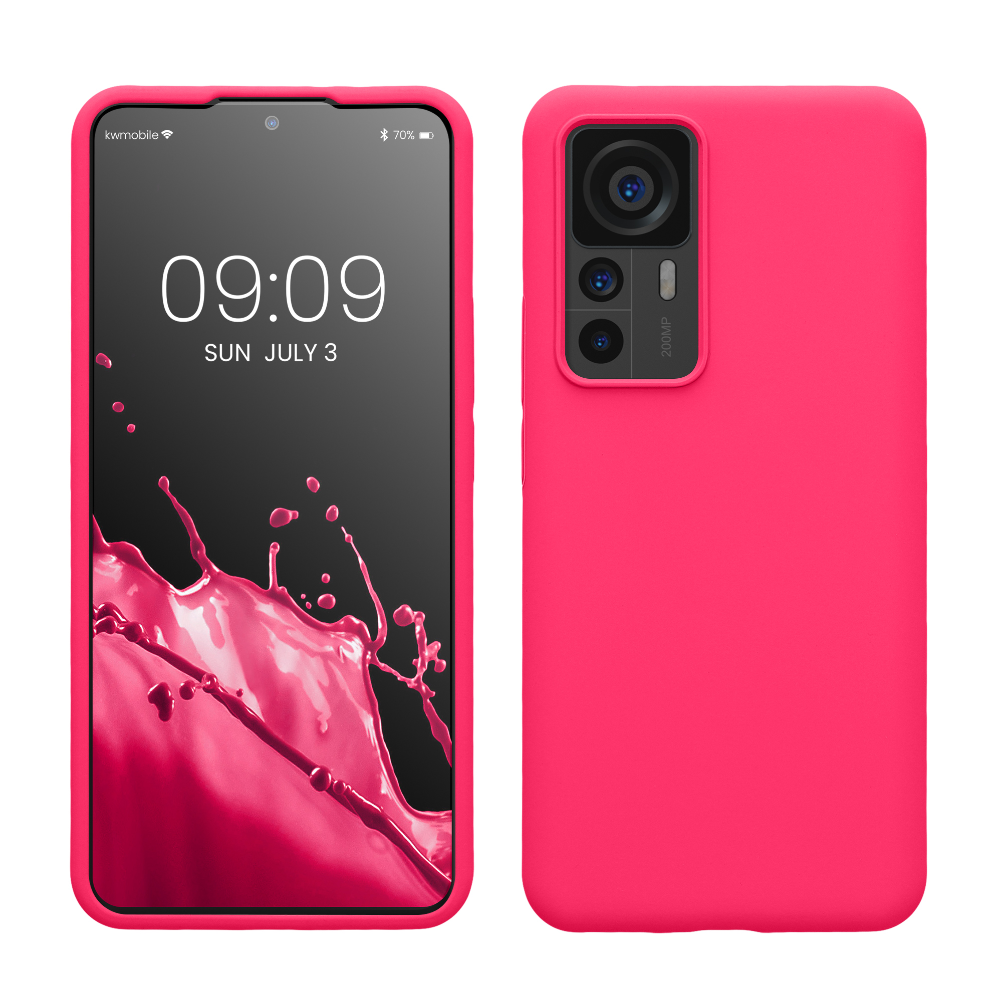 Kryt na mobil Xiaomi 12T / 12T Pro kwmobile neonově růžová