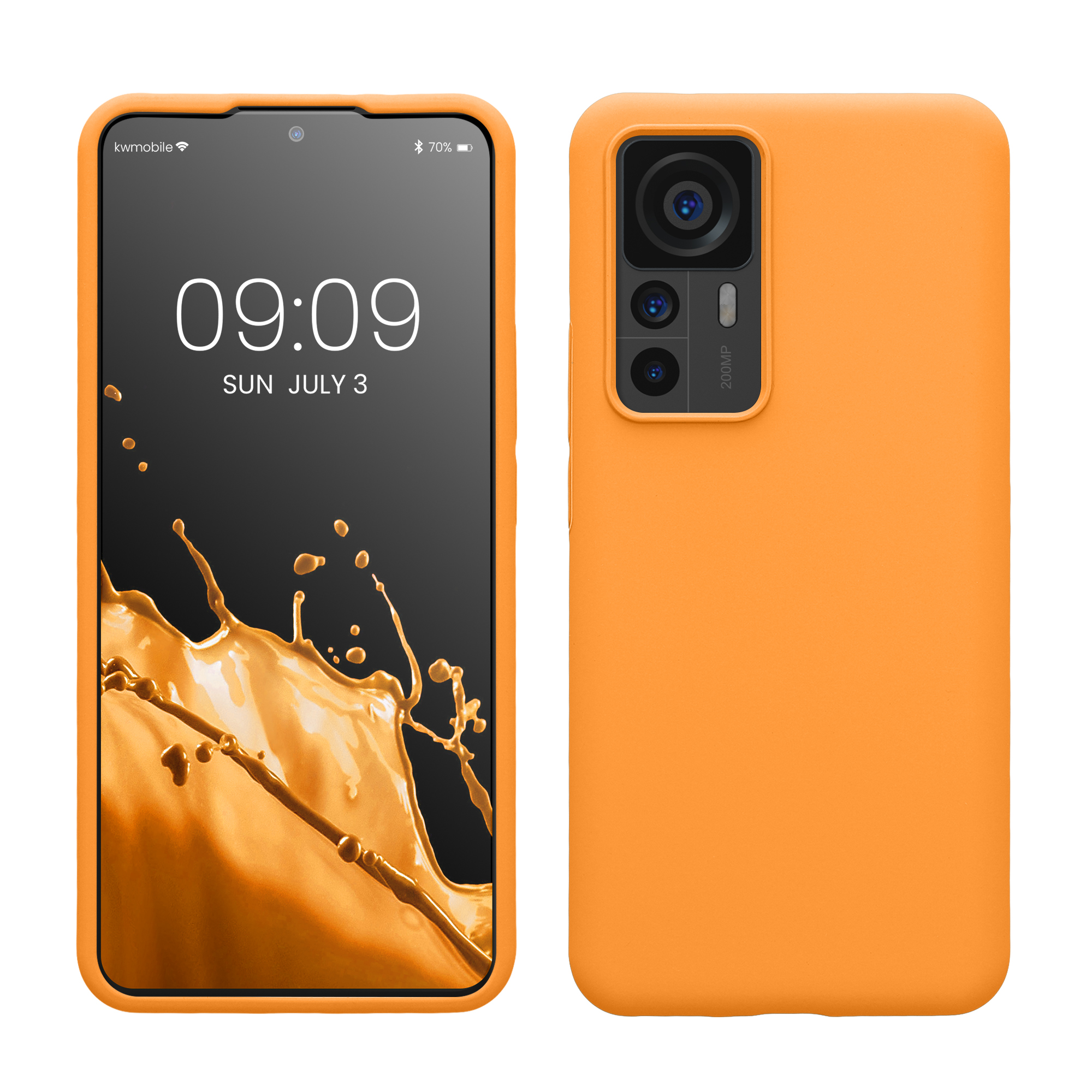 Pouzdro pro Xiaomi 12T / 12T Pro kwmobile silikonové - ovocná oranžová