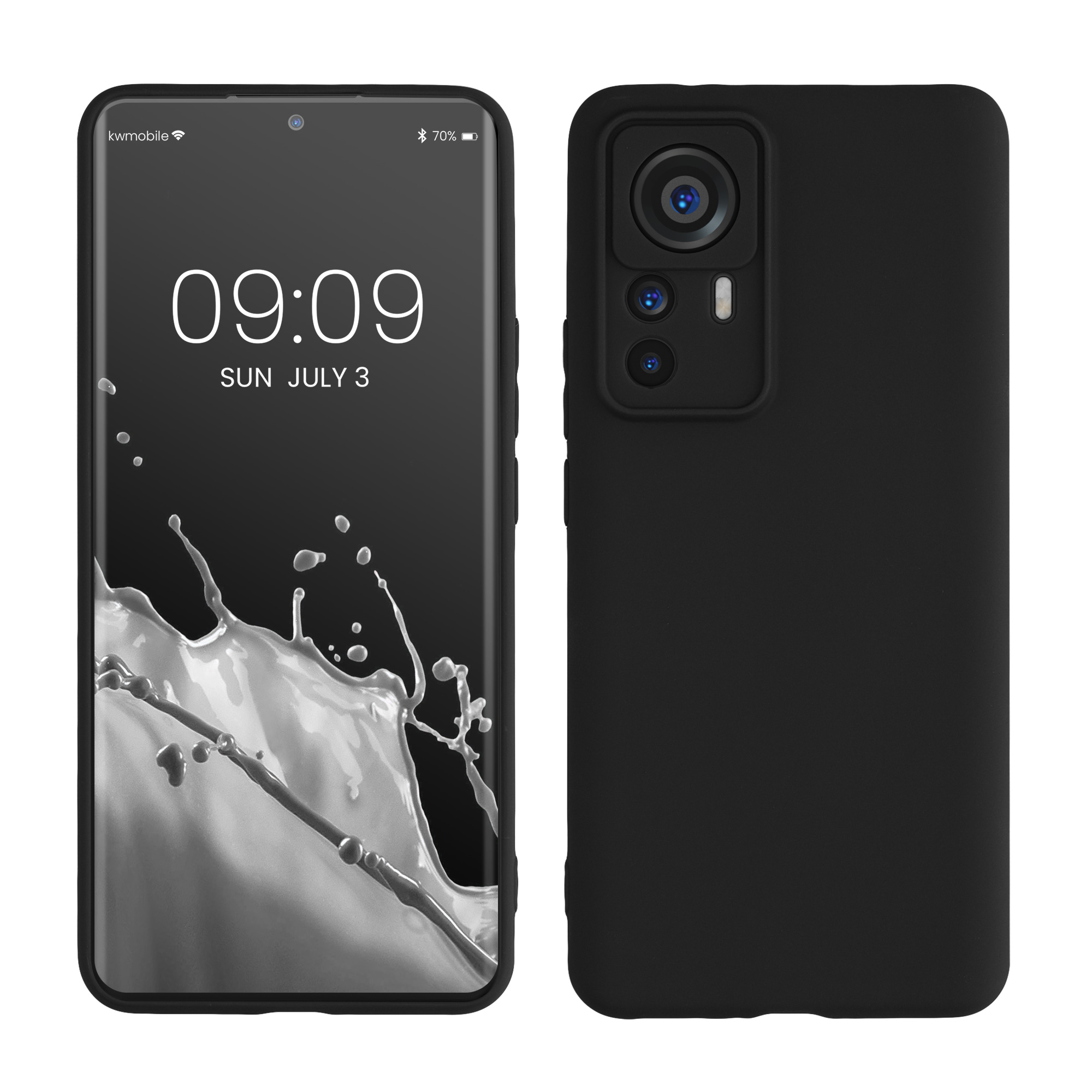 Kryt na mobil Xiaomi 12T Pro, tenký, matný - kwmobile, matný černý