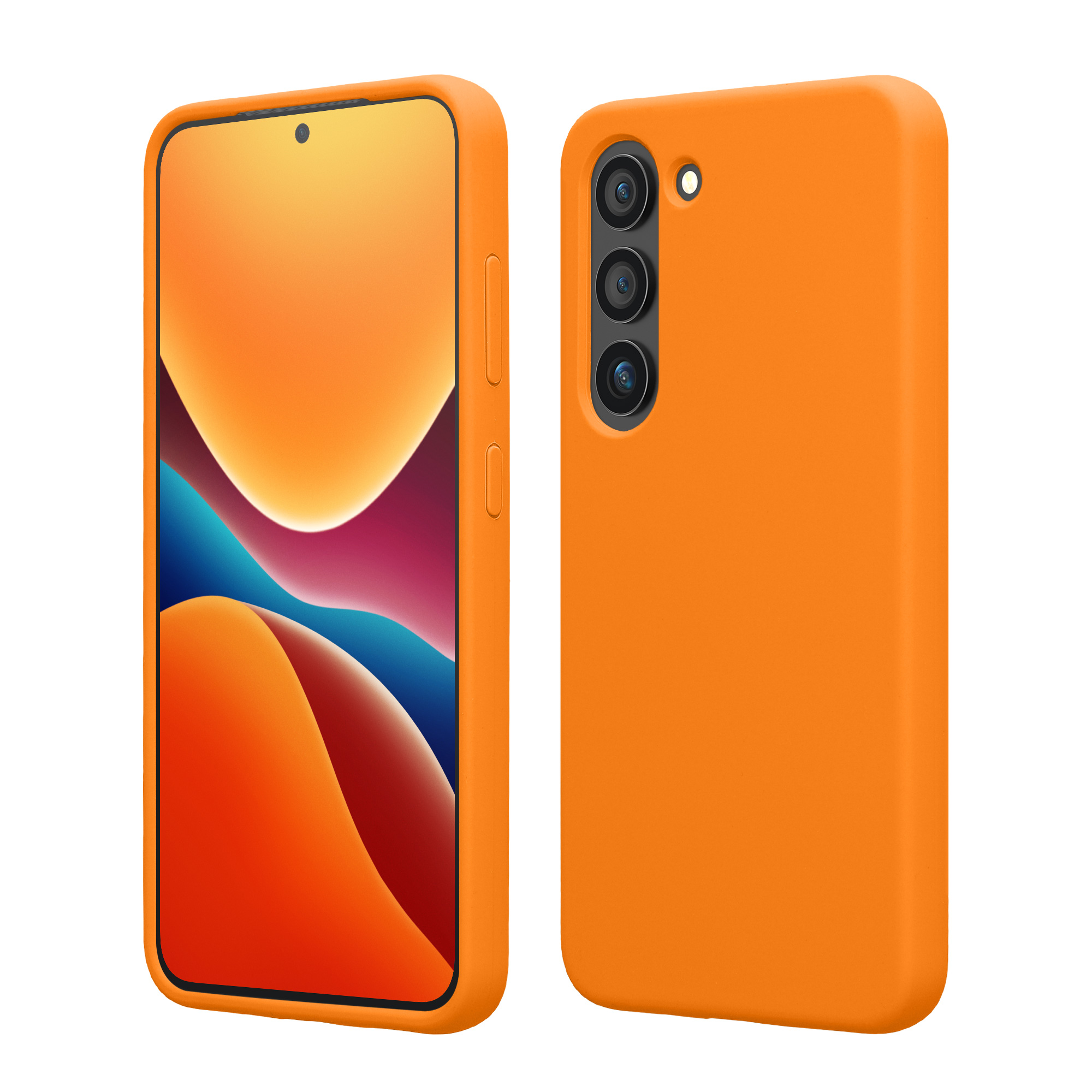 Silikonový kryt na mobil Galaxy S23 kwmobile ovocná oranžová