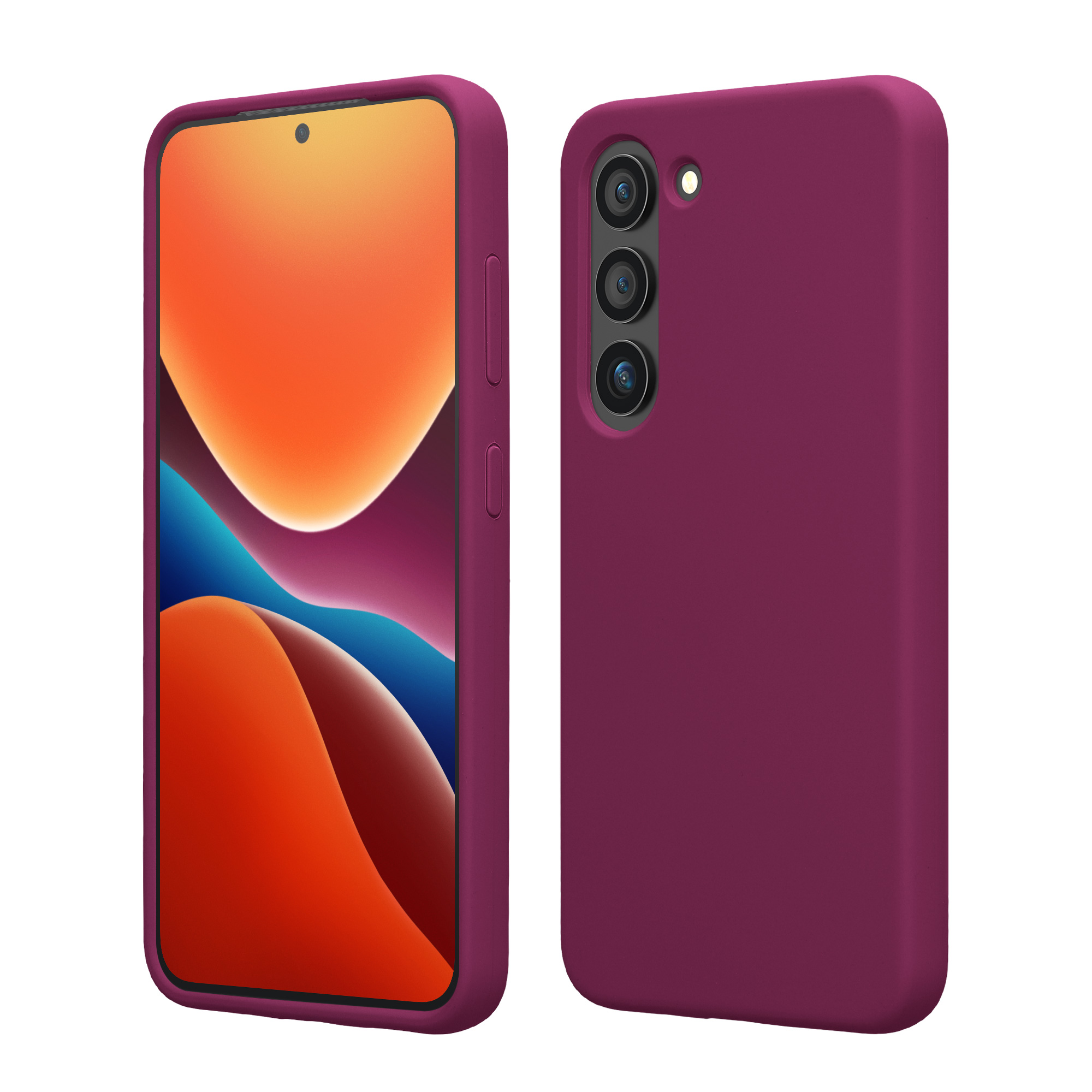 Silikonový kryt na mobil Galaxy S23 kwmobile vínově fialová