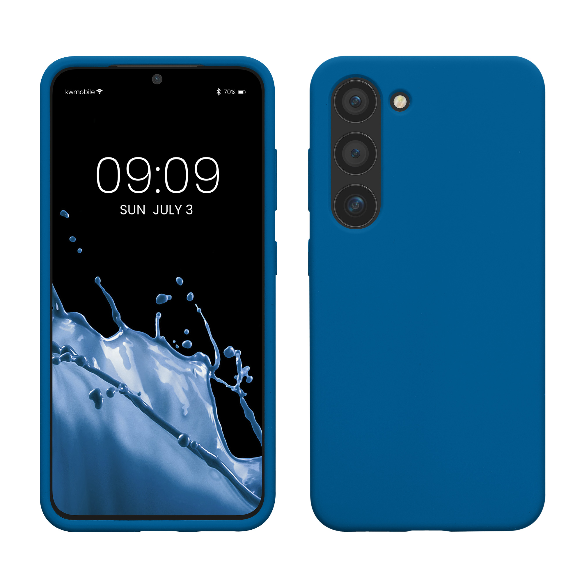 Silikonový kryt na mobil Galaxy S23 kwmobile modrá Blue Reef