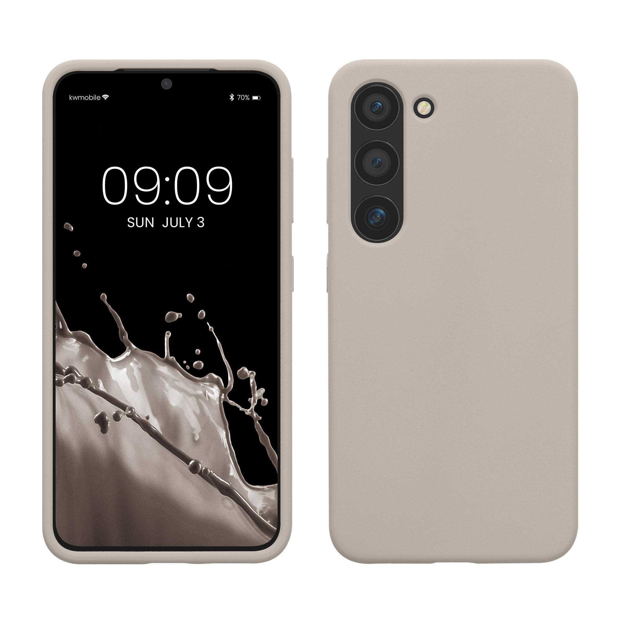 Silikonový kryt na mobil Galaxy S23 kwmobile matně béžová