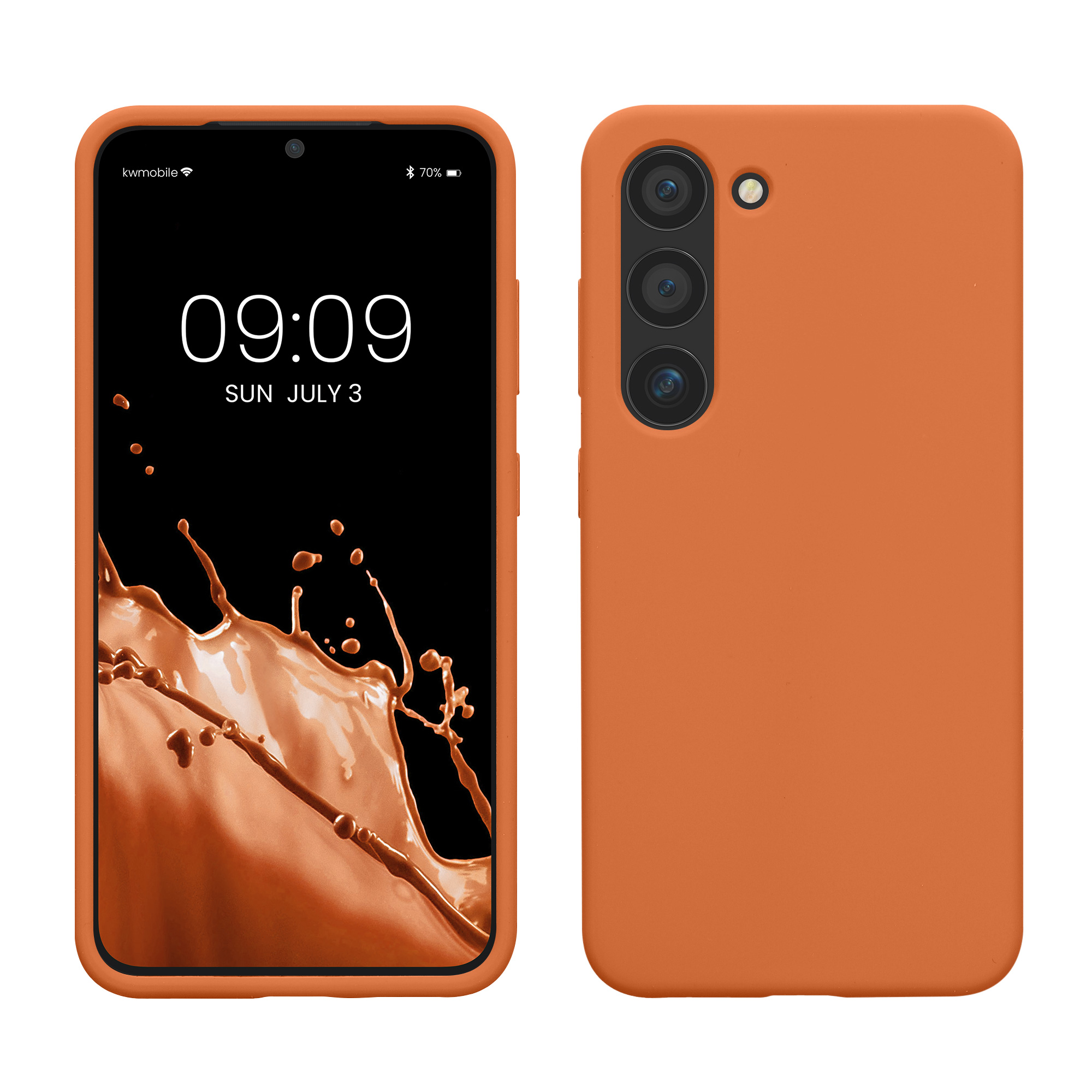 Silikonový kryt na mobil Galaxy S23 kwmobile teplá meruňková
