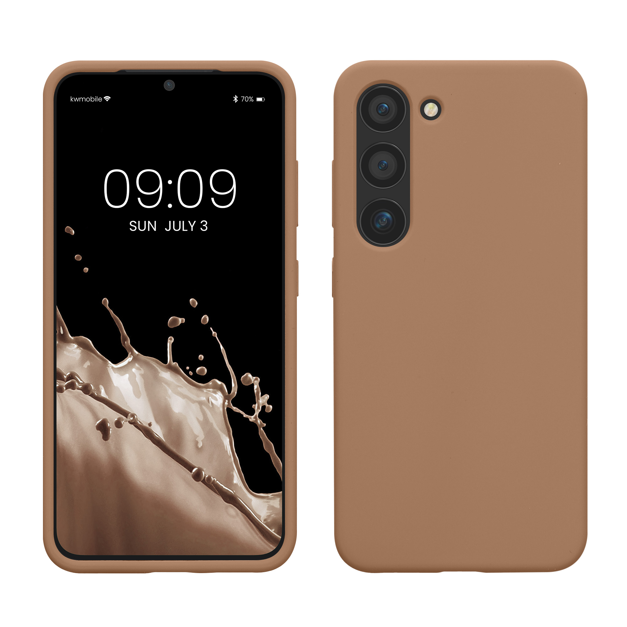 Silikonový kryt na mobil Galaxy S23 kwmobile cappuccino