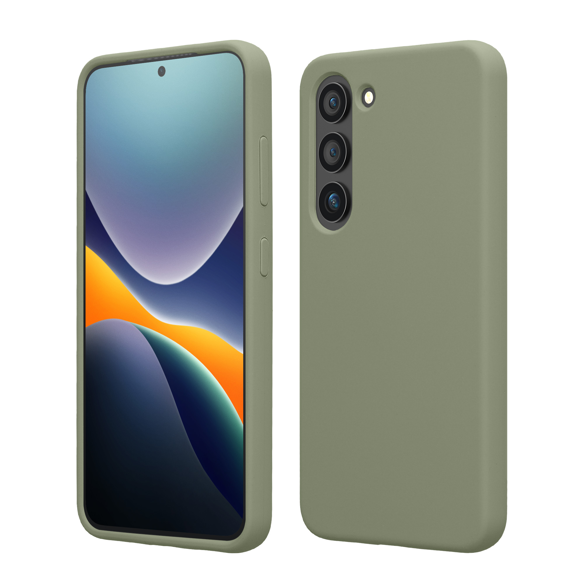 Silikonový kryt na mobil Galaxy S23 Plus kwmobile šedozelená