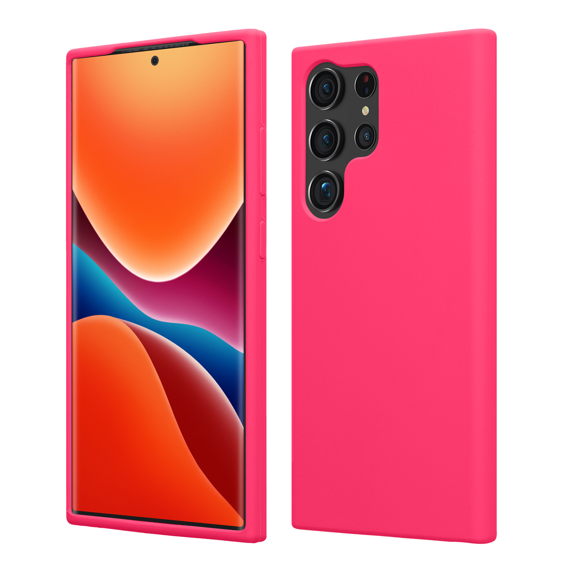 Silikonový kryt na mobil Galaxy S23 Ultra kwmobile neonově růžová