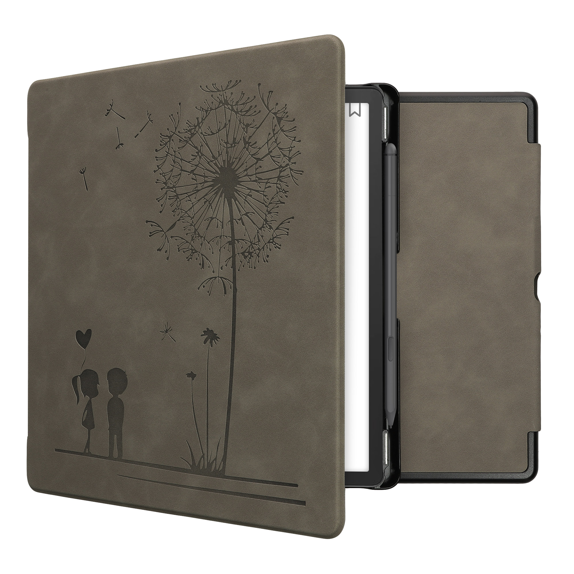 Pouzdro na čtečku kwmobile Kindle Scribe 2022/2024 - Dandelion Love - šedá
