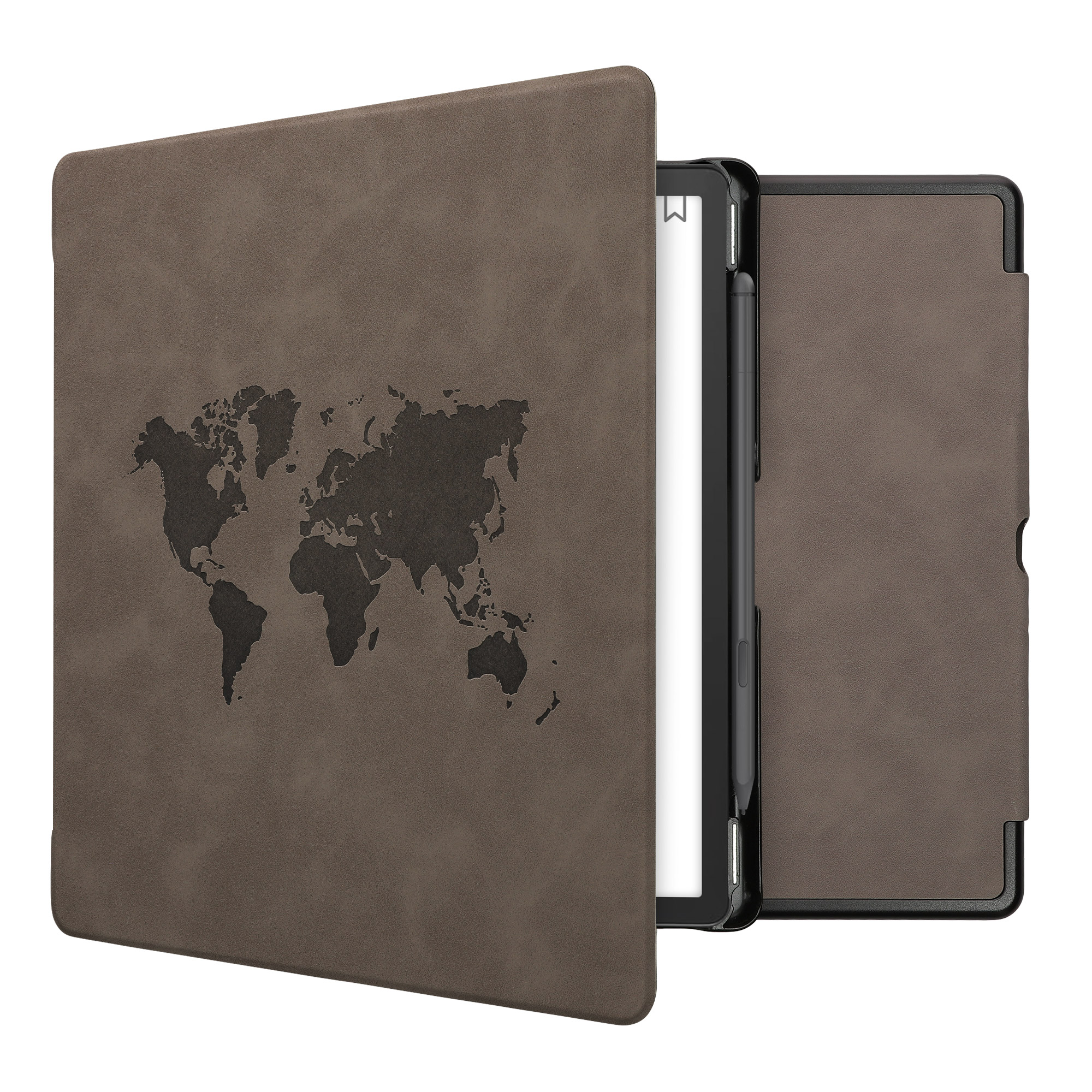 Pouzdro na čtečku kwmobile Kindle Scribe 2022/2024 - Travel Outline - šedá