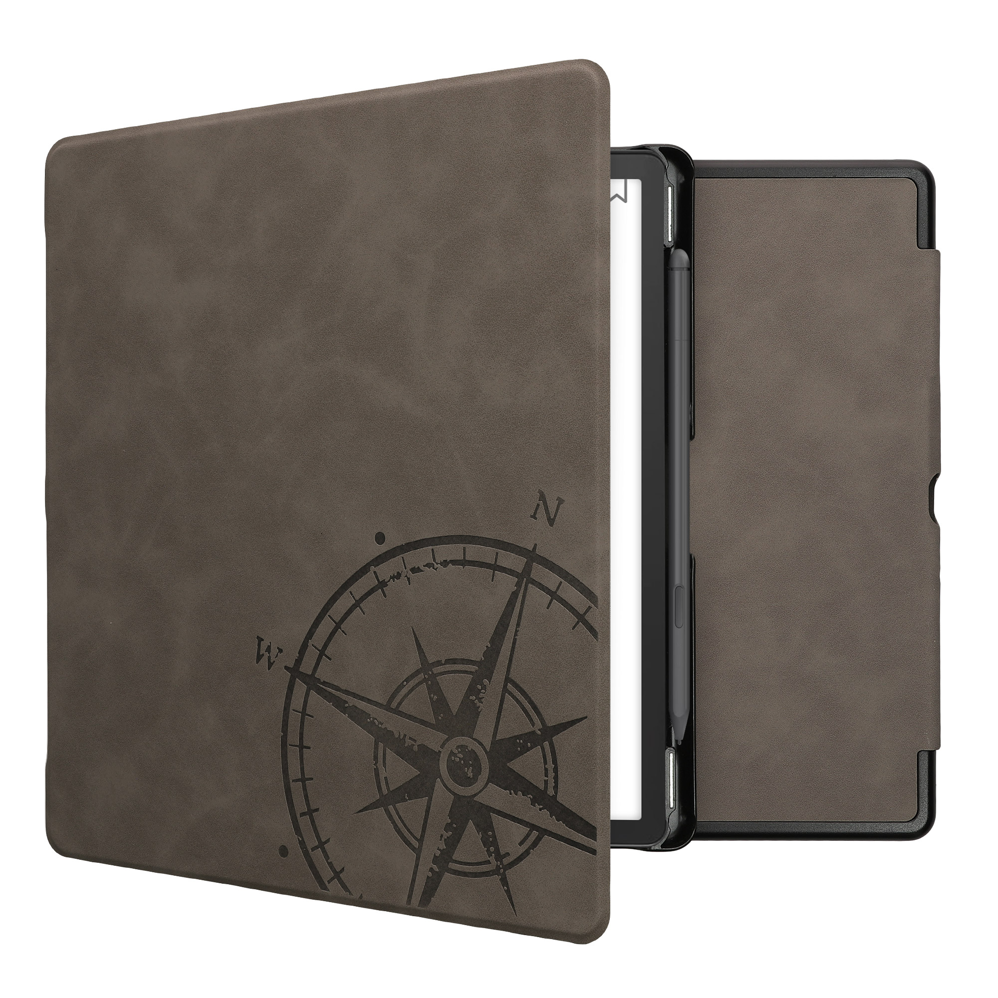 Pouzdro na čtečku kwmobile Kindle Scribe - Navigational Compass - šedá