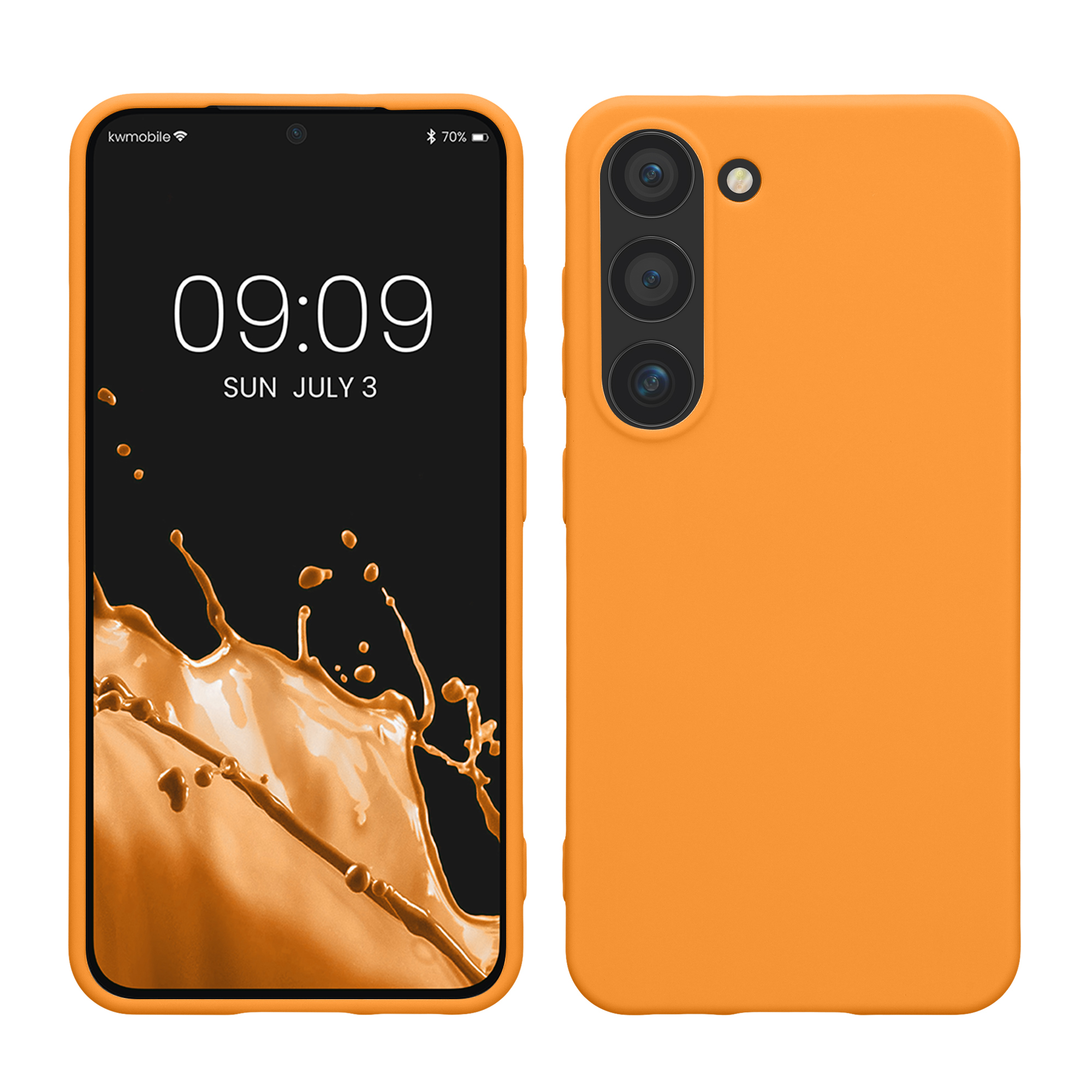 Silikonový kryt na mobil Galaxy S23 kwmobile ovocná oranžová