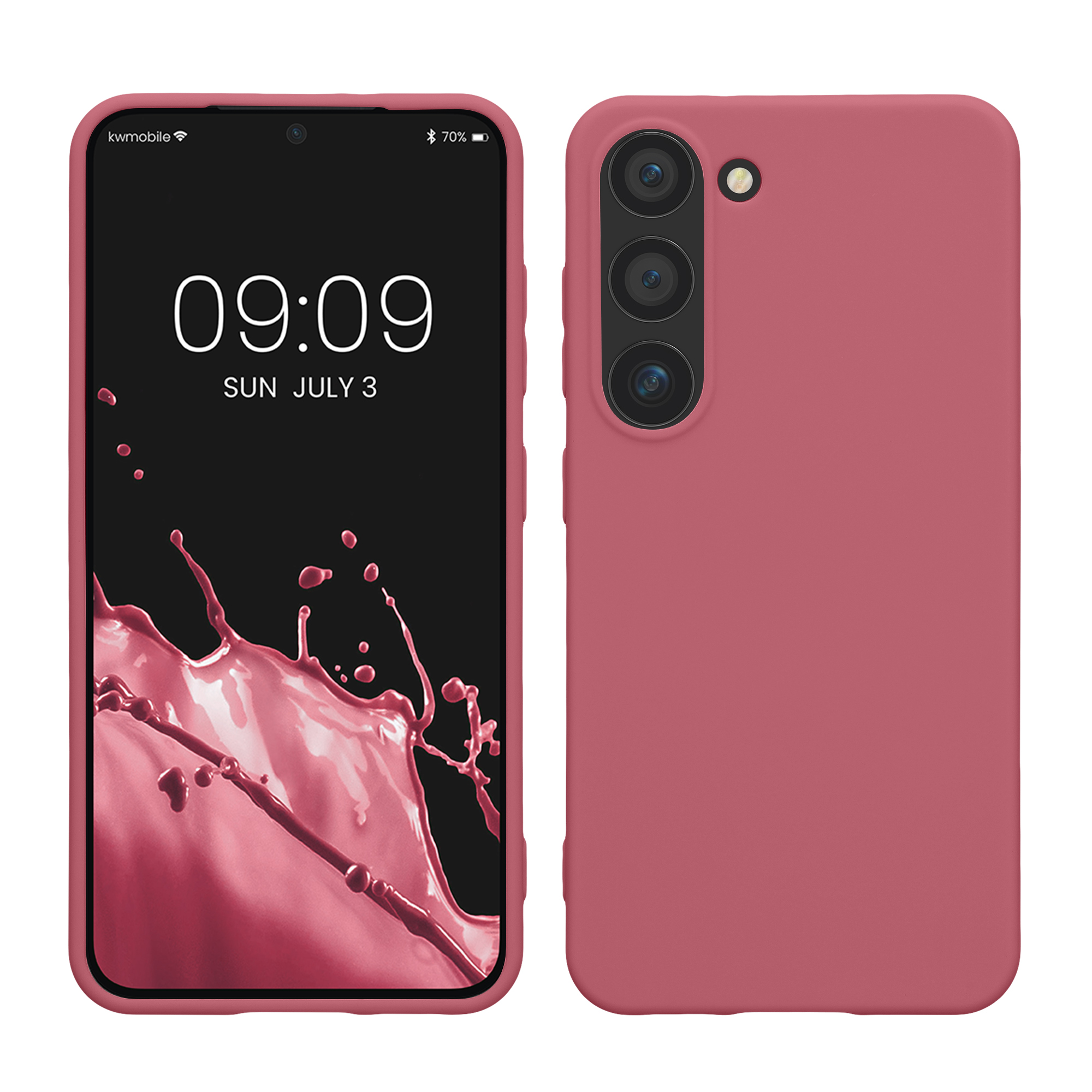 Silikonový kryt na mobil Galaxy S23 kwmobile tmavě růžová
