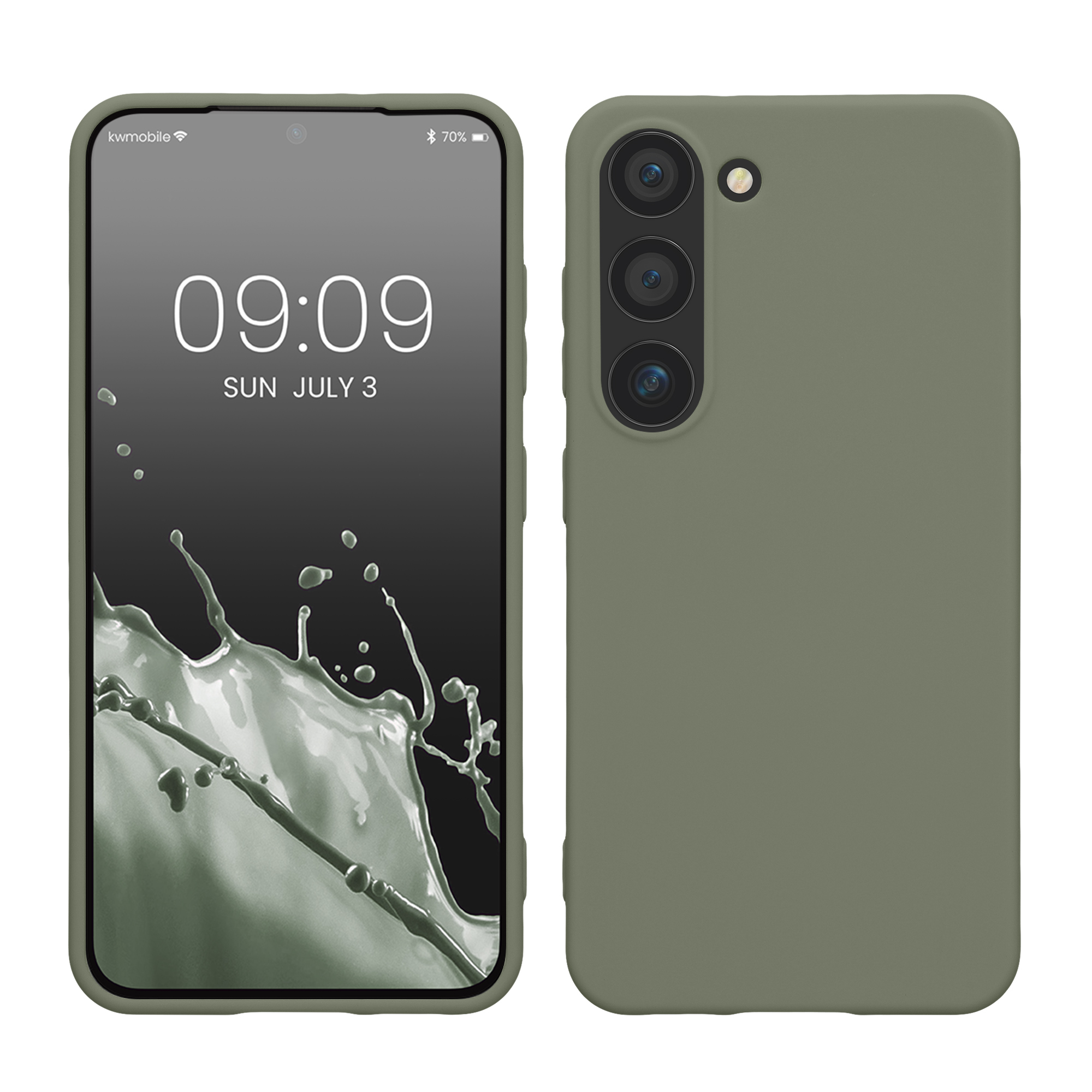 Silikonový kryt na mobil Galaxy S23 kwmobile šedozelená