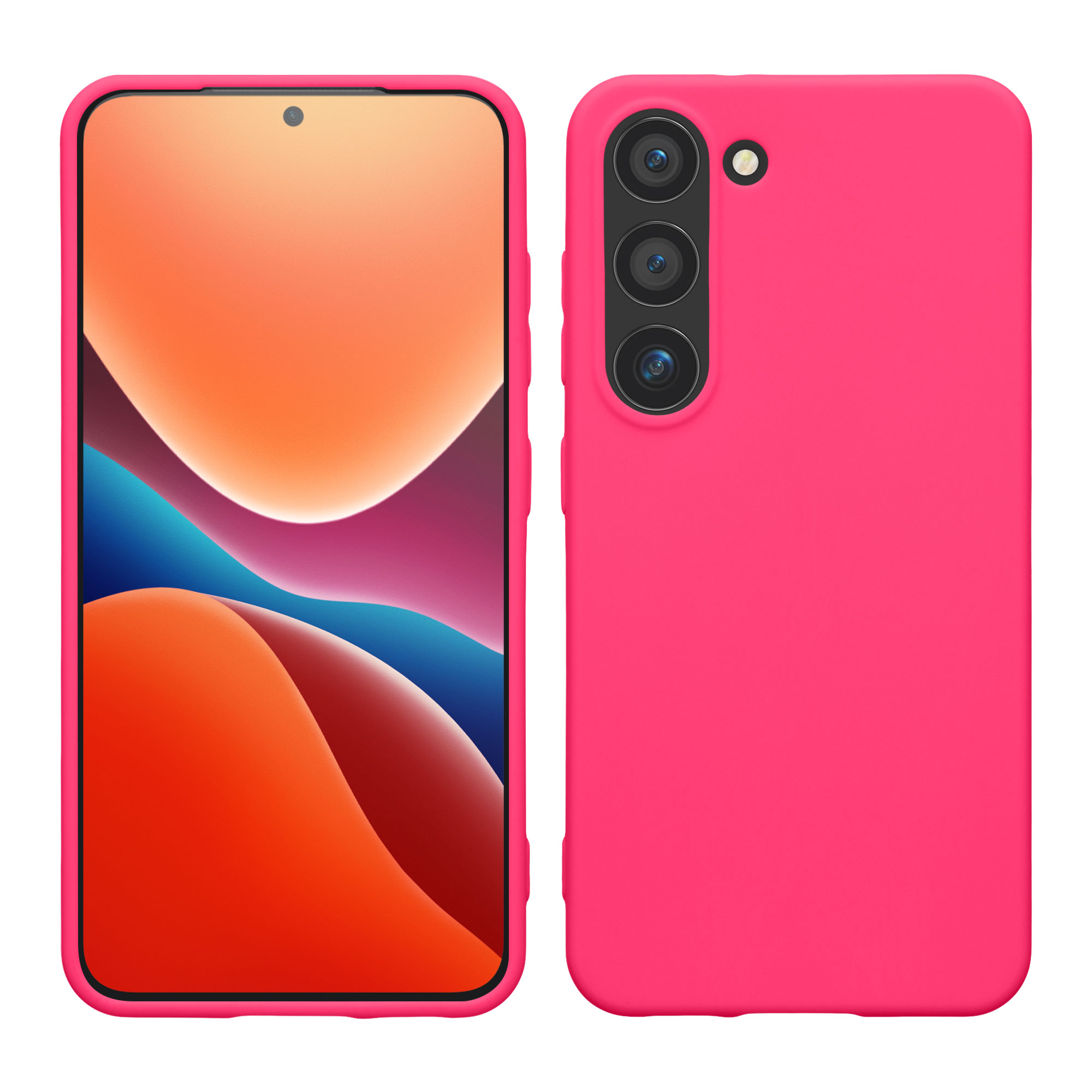 Silikonový kryt na mobil Galaxy S23 kwmobile neonově růžová