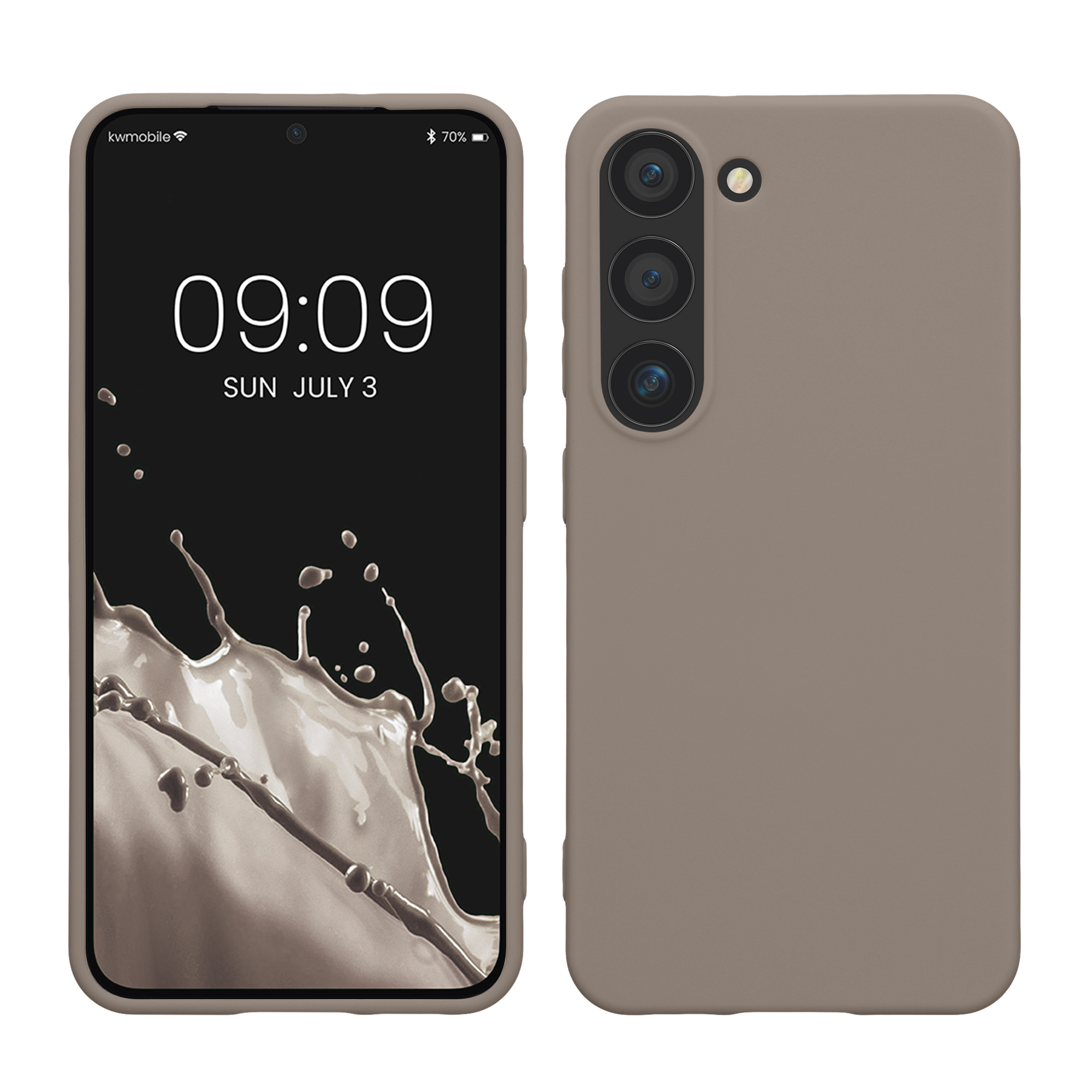 Silikonový kryt na mobil Galaxy S23 kwmobile taupe