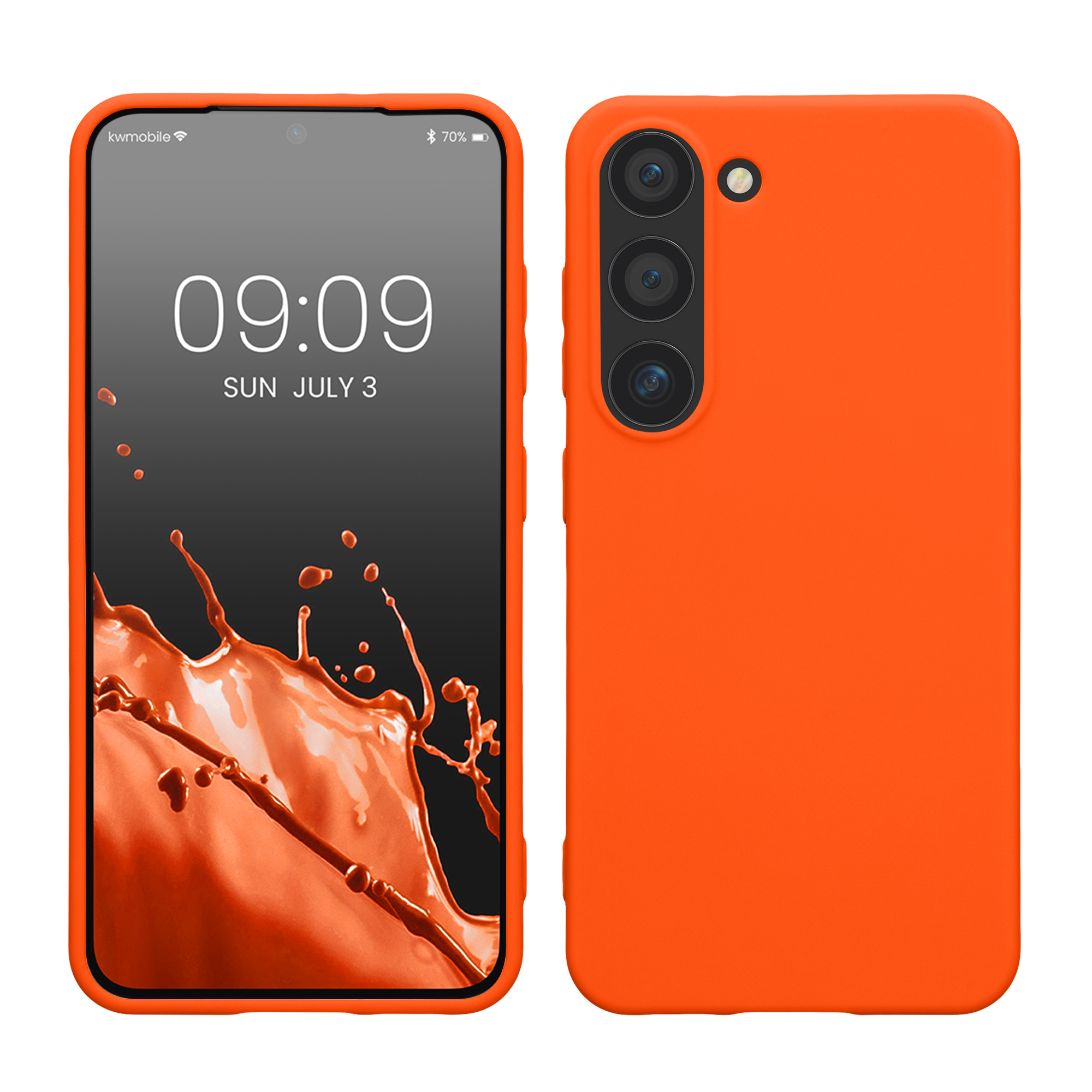 Silikonový kryt na mobil Galaxy S23 kwmobile neonově oranžová