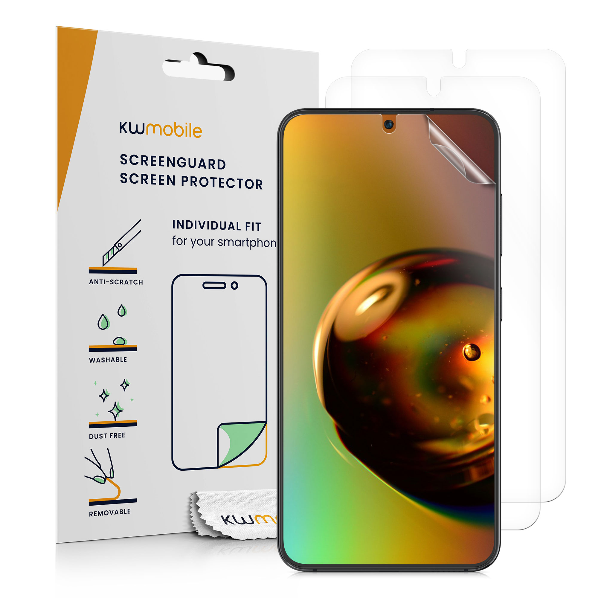 3ks Ochranná fólie Galaxy S23 kwmobile čirá transparentní