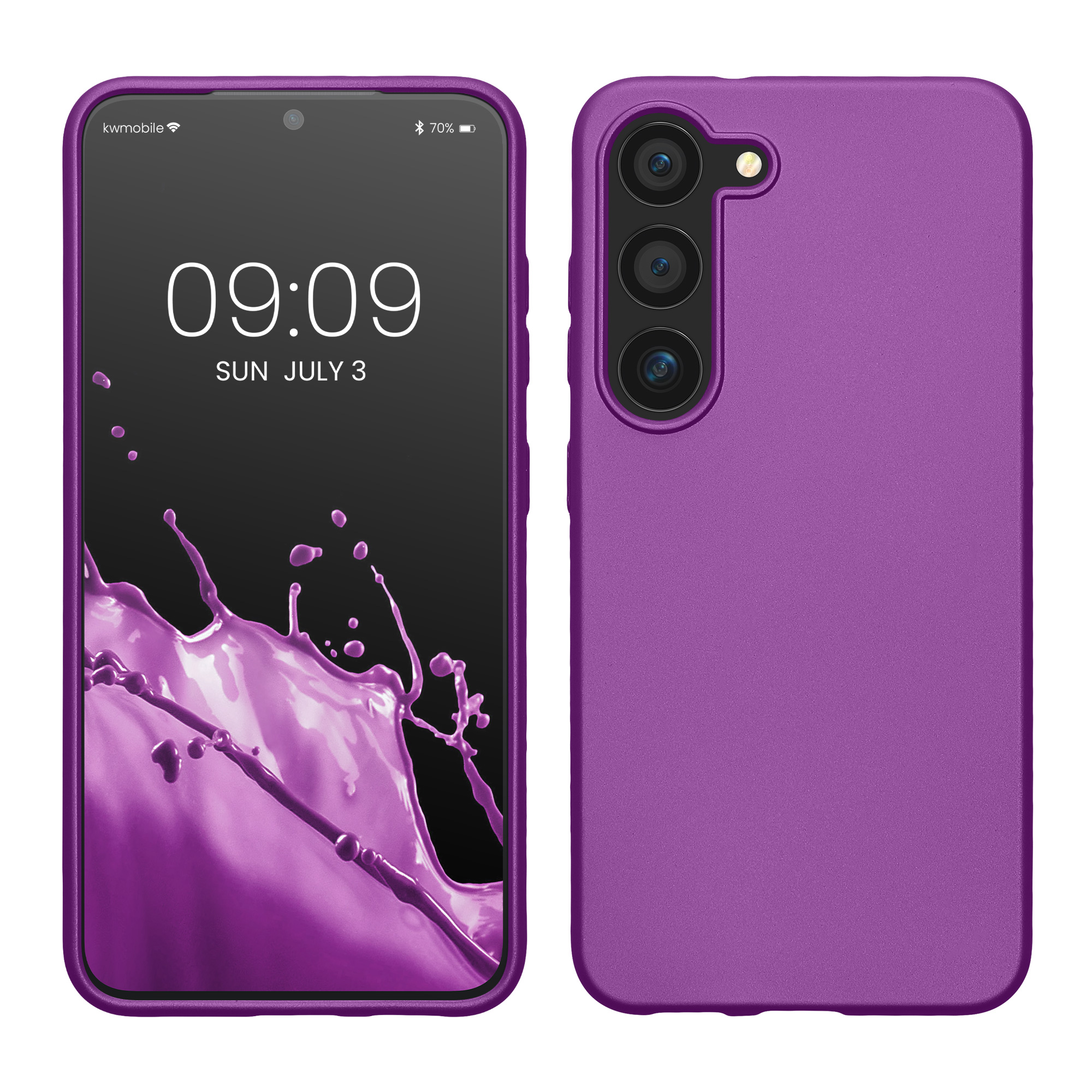 Metalický kryt na mobil Galaxy S23 kwmobile metalická fialová