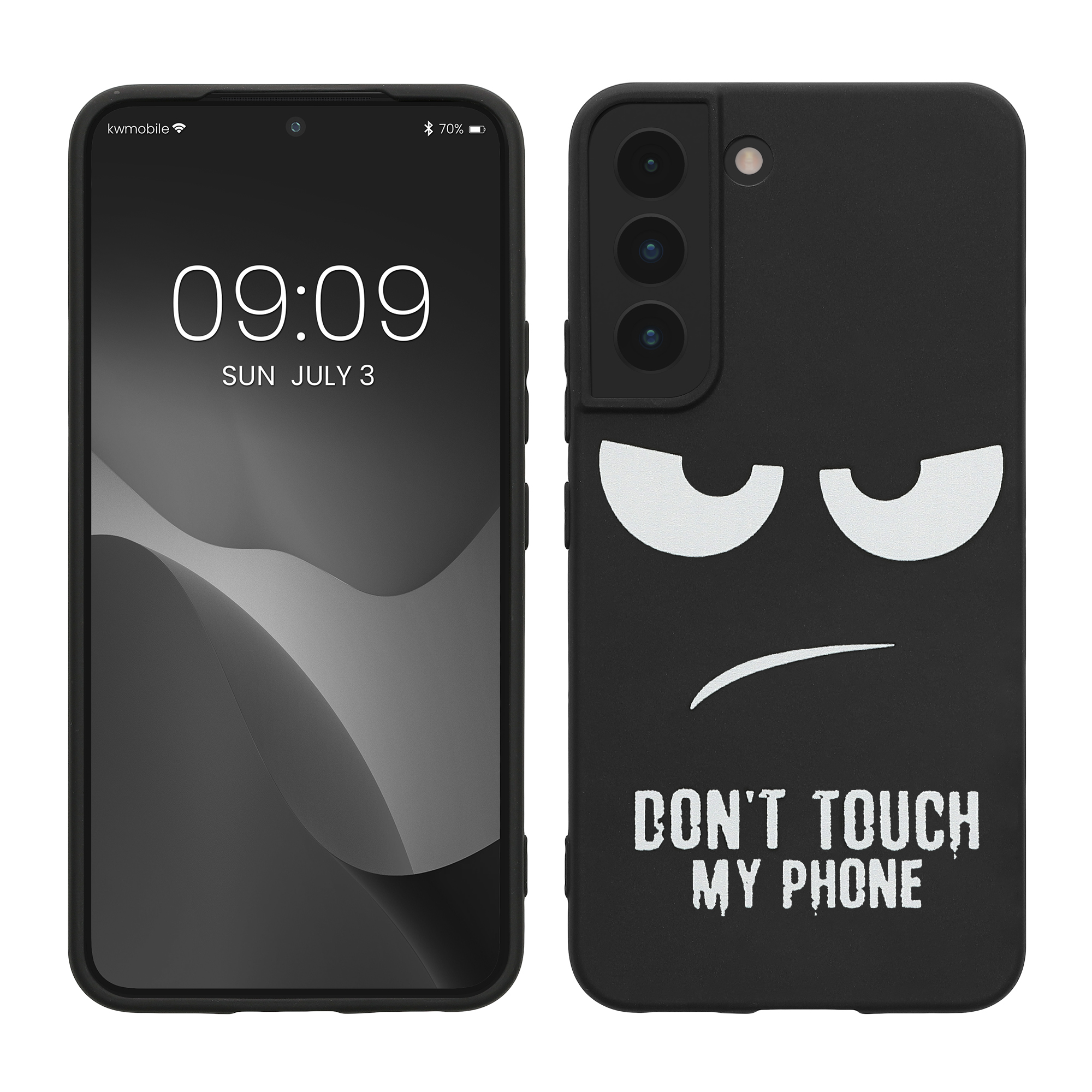 Kryt na mobil Galaxy S22 kwmobile Soft Cover bílá / černá