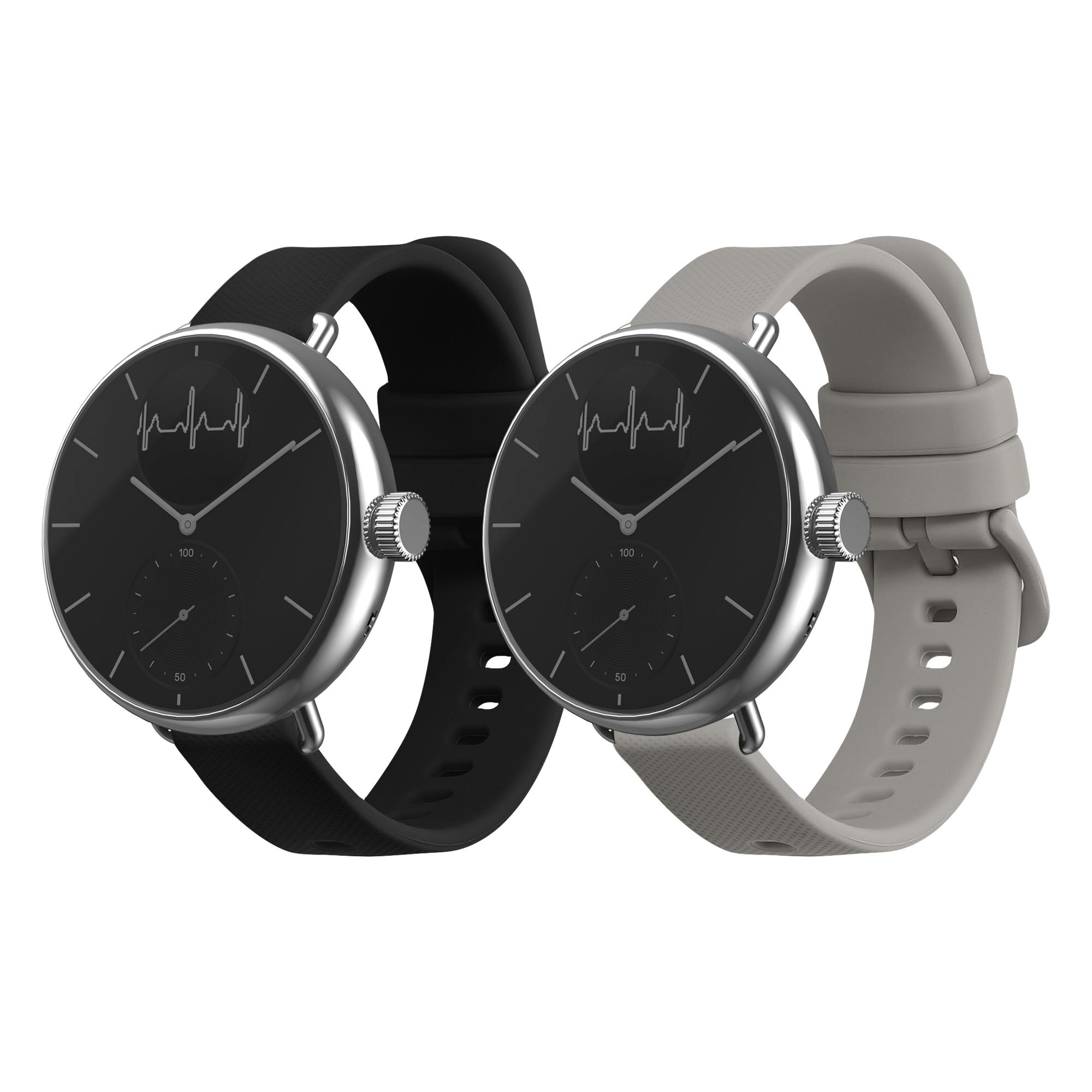 2x Řemínek Withings ScanWatch 38mm / Steel HR 36mm / Move ECG kwmobile - černá / šedá