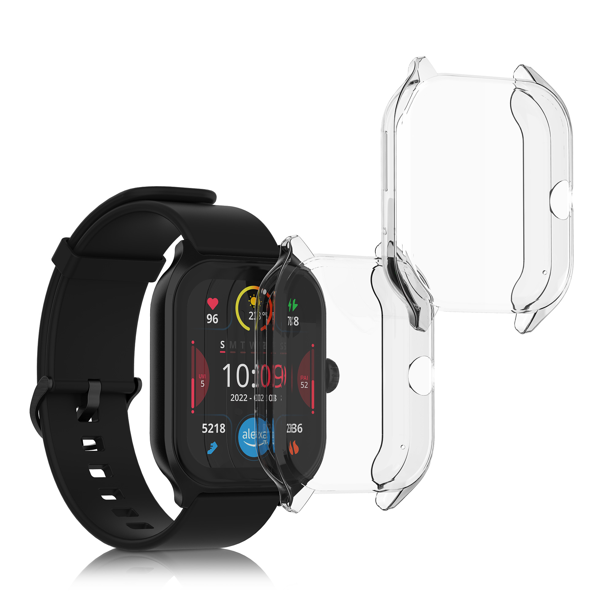 Sada 2 krytů s ochranou displeje pro Huami Amazfit GTS 4 kwmobile - transparentní