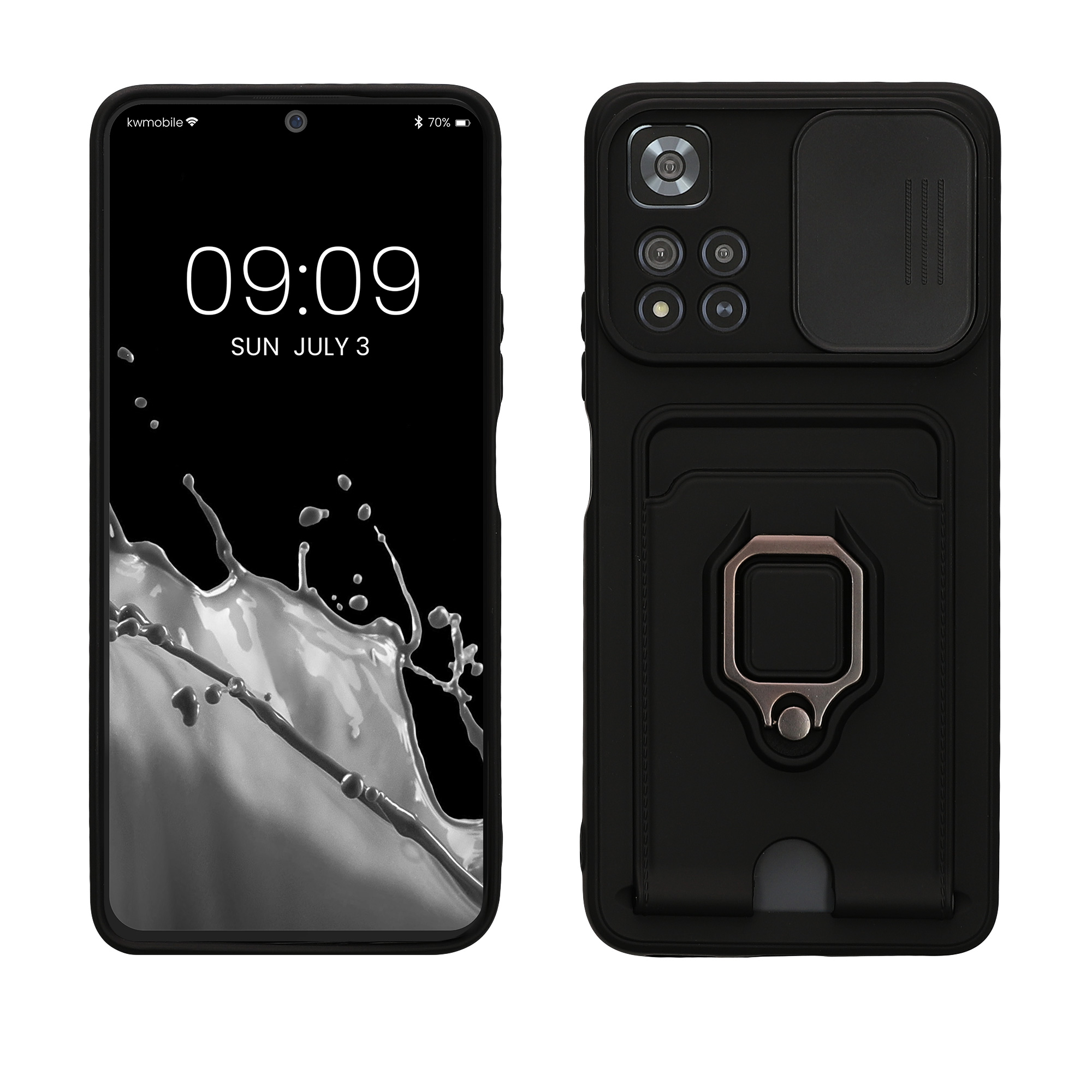 Kryt Xiaomi Redmi Note 11 Pro+ 5G stojan karta prst kovový kwmobile