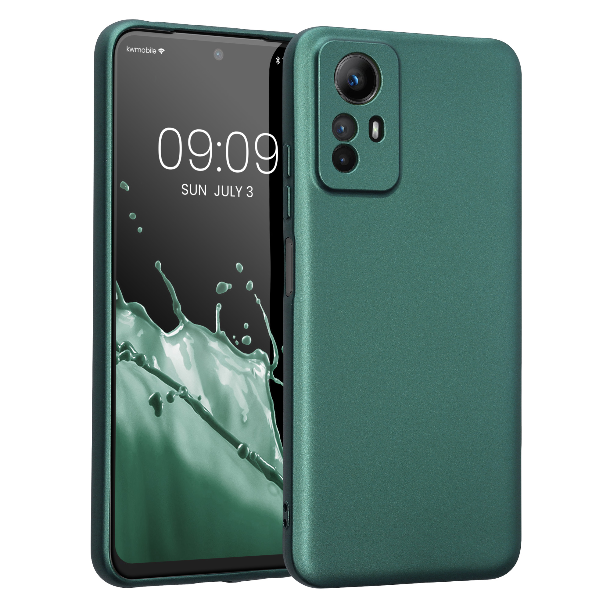 Kryt Xiaomi Redmi Note 12S metalický TPU metalická modrozelená kwmobile