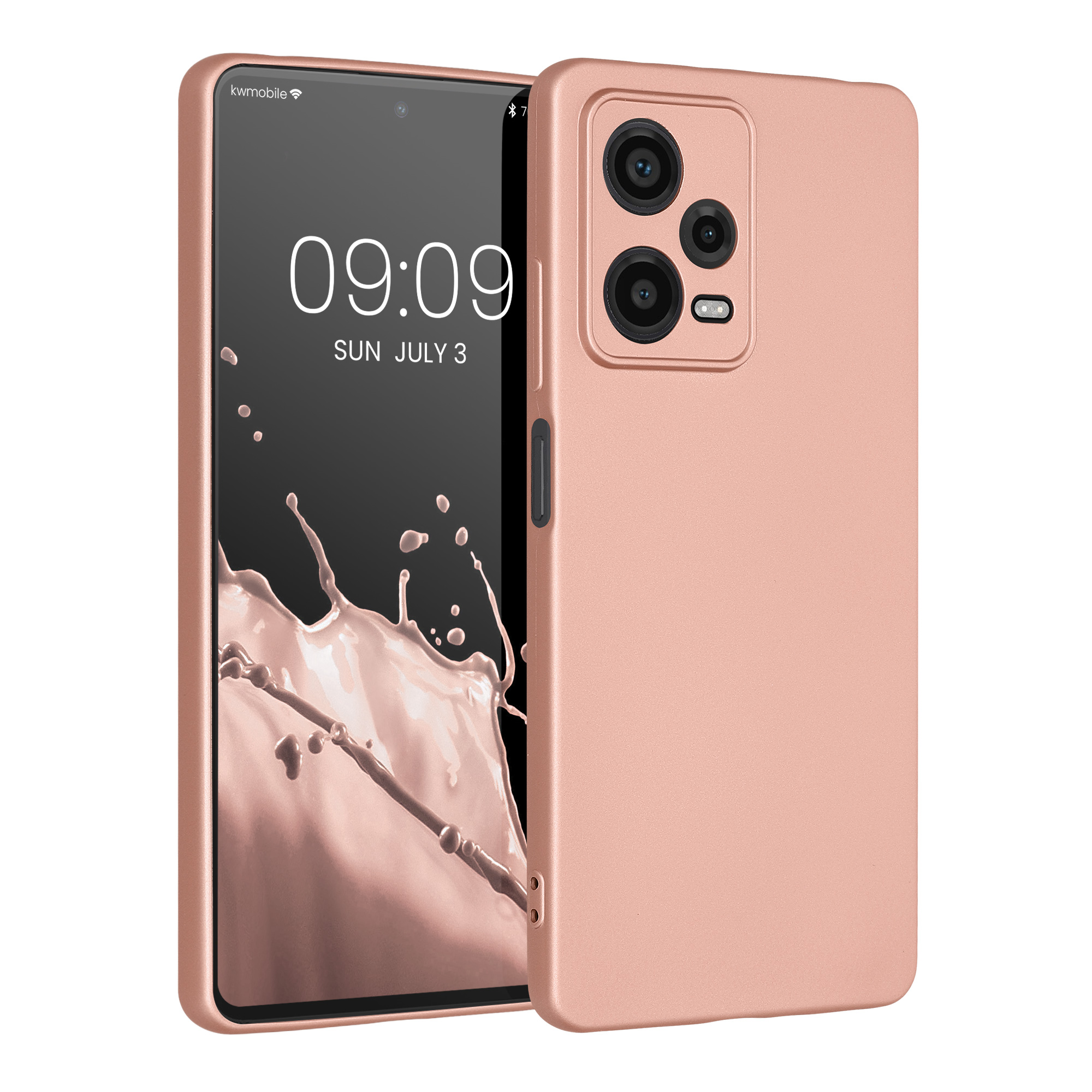 Kryt Xiaomi Redmi Note 12 Pro 5G metalický TPU metalická růžovo-zlatá kwmobile