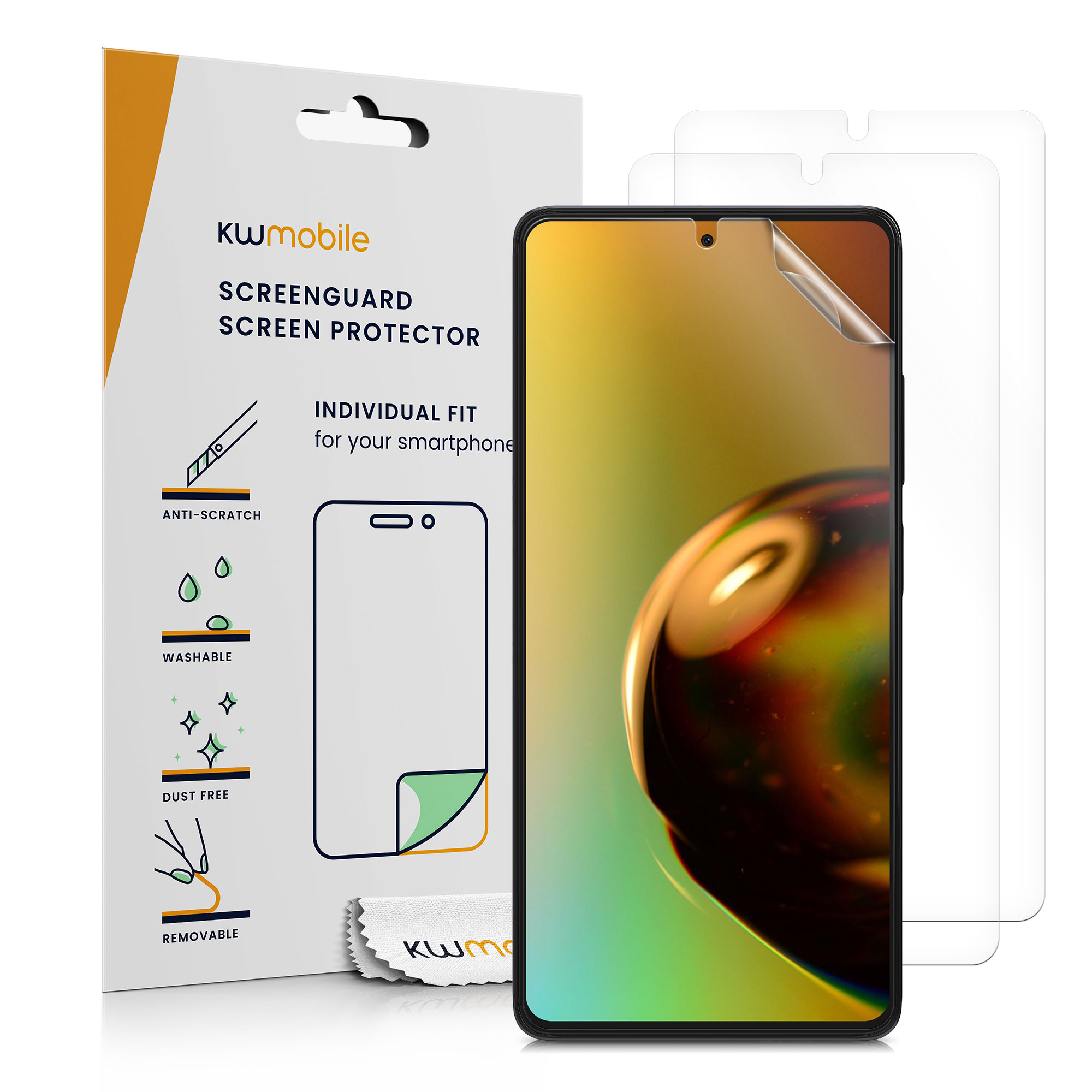 Ochranná fólie Xiaomi Redmi Note 12 Pro+ 5G čirá kwmobile sada 3 ks