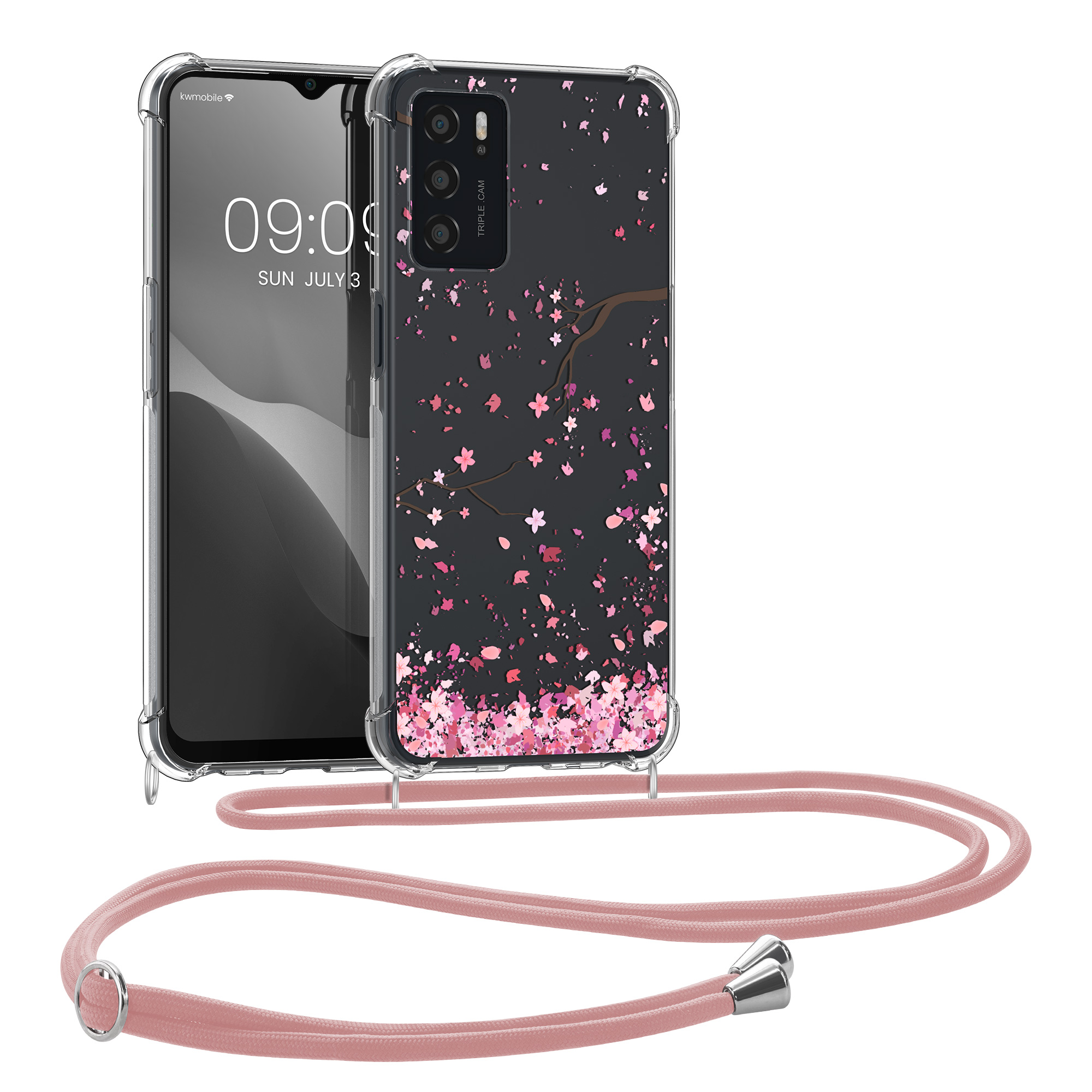 Kryt na mobil Oppo A16 / A16s / A54s kwmobile crossbody cherry blossoms