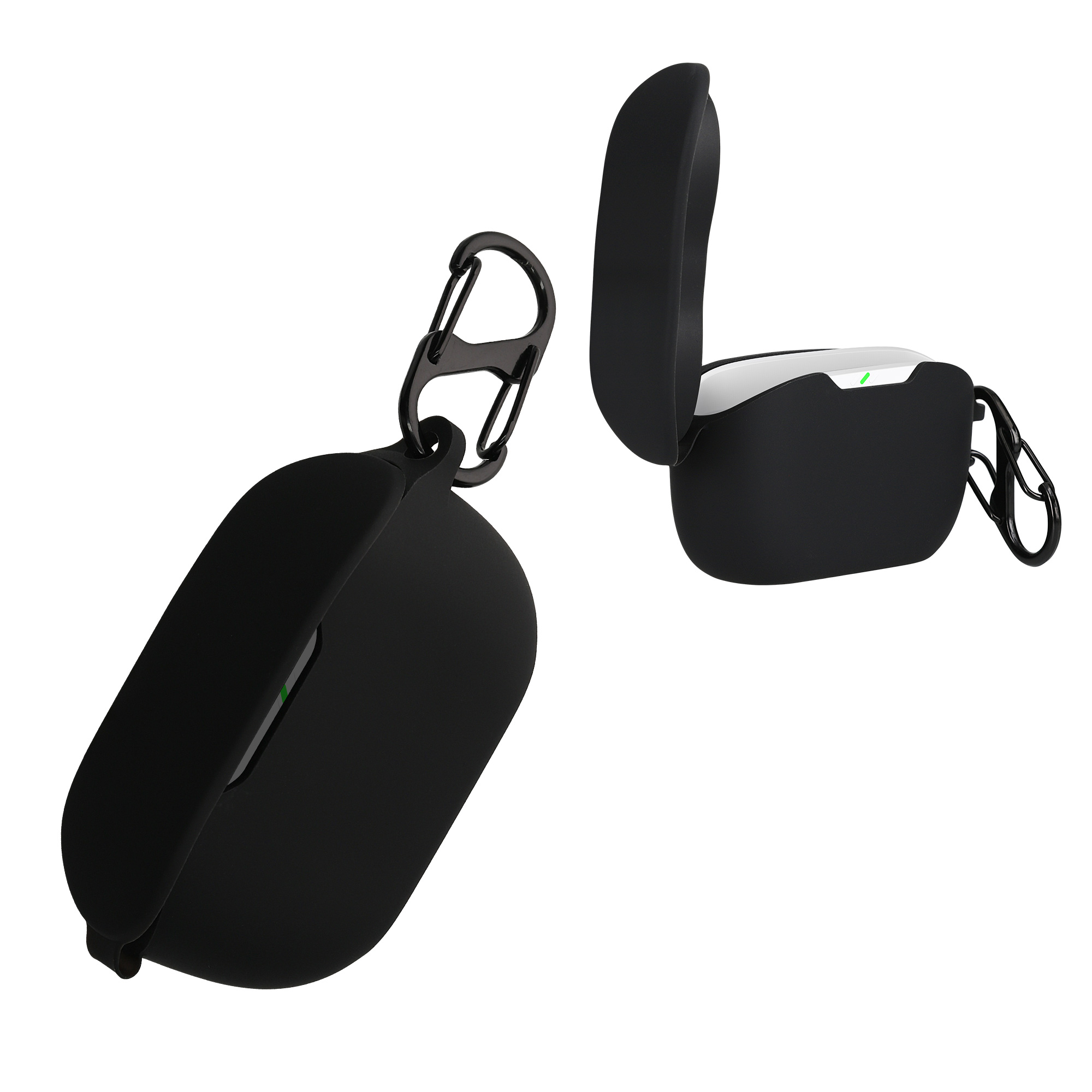 Obal pro JBL WAVE BUDS kwmobile s karabinou silikonové - černá