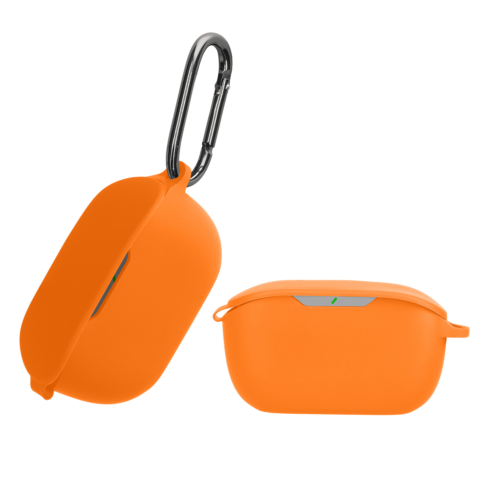Obal pro JBL WAVE BUDS kwmobile s karabinou silikonové - oranžová