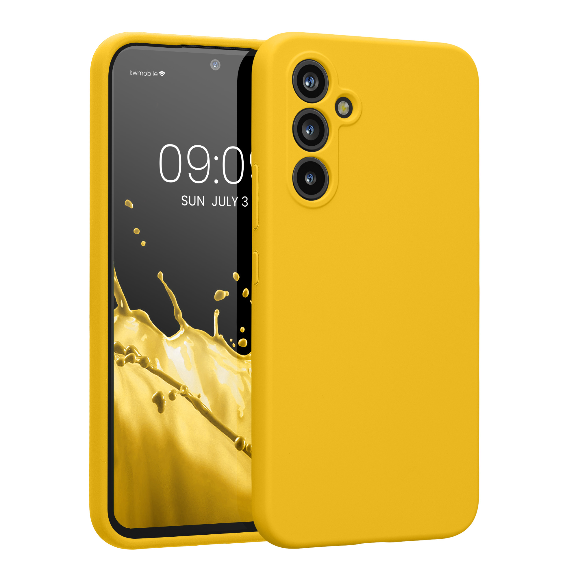 Kryt na mobil Samsung Galaxy A54 5G kwmobile slim matný TPU Zářivá žlutá