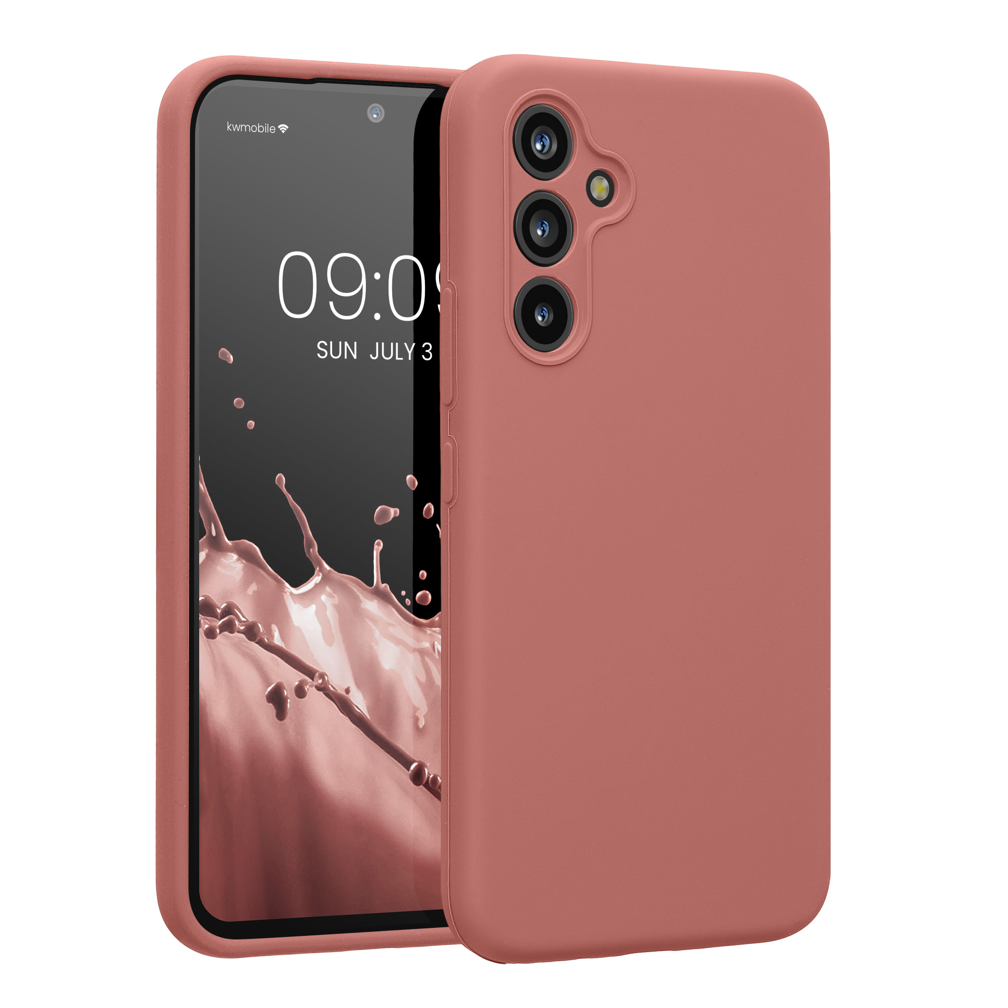 Kryt na mobil Samsung Galaxy A54 5G kwmobile slim matný TPU Zimní růžová