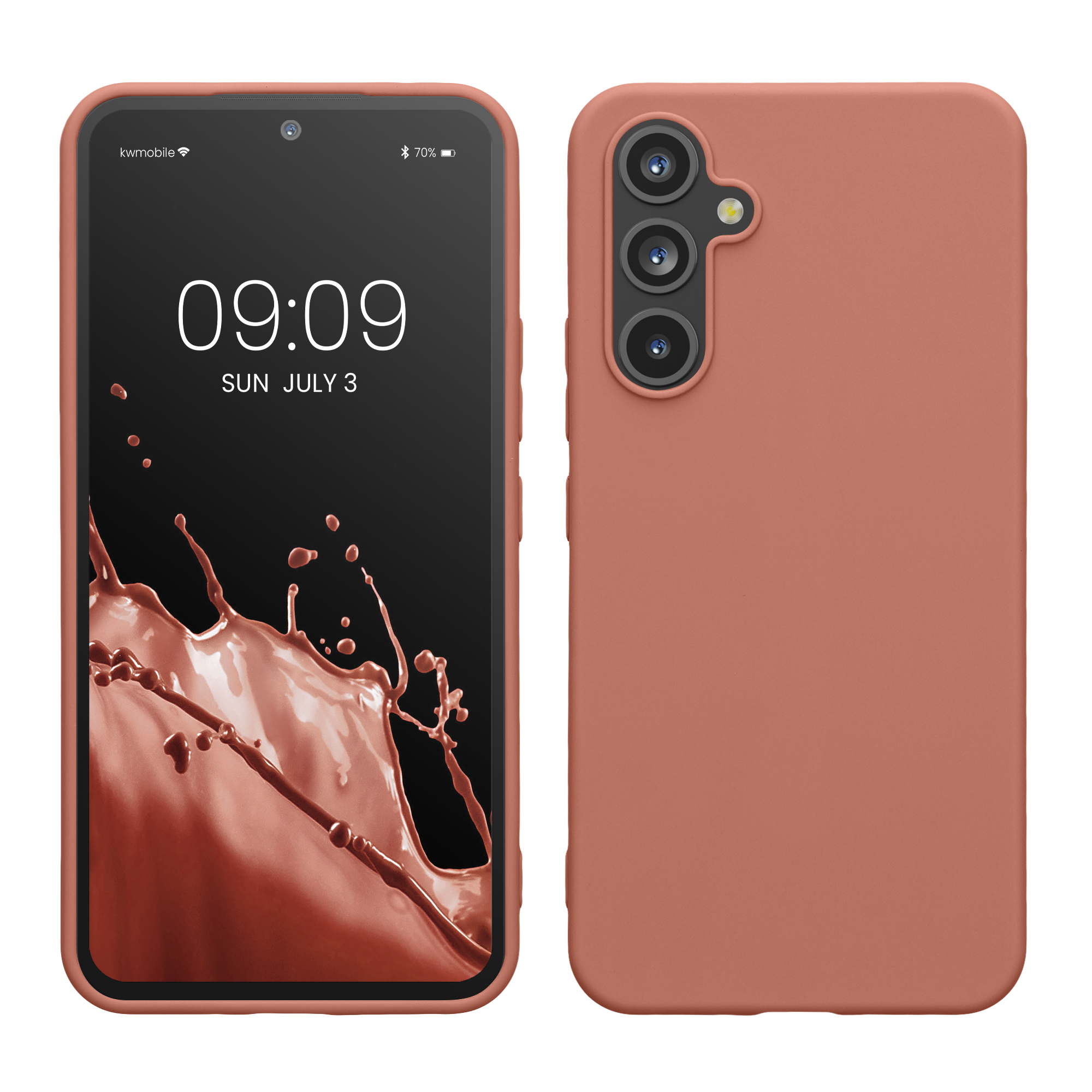 TPU kryt pro Samsung Galaxy A54 5G, nárazuvzdorný, pro bezdrátové nabíjení kwmobile ‑ zimní růžová