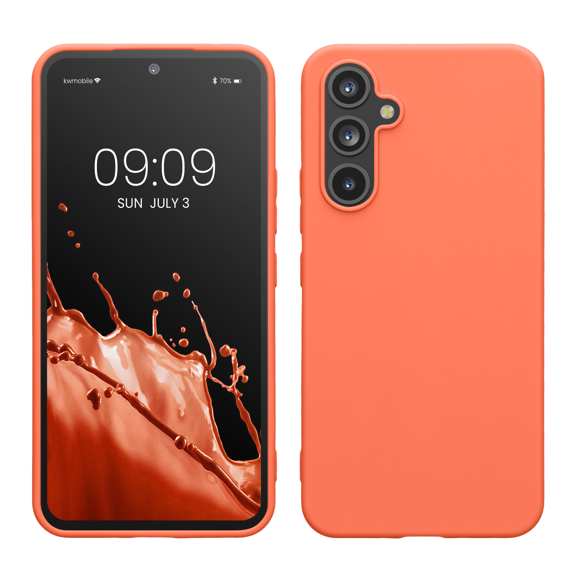 Kryt na mobil Samsung Galaxy A54 5G, nárazuvzdorný - kwmobile, sytý korálový