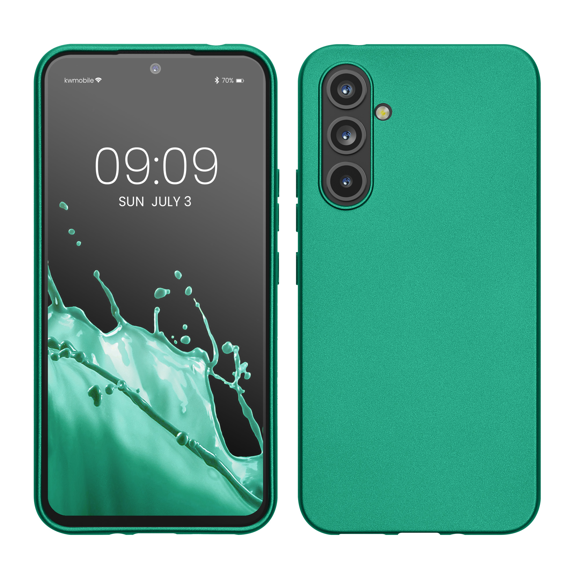 Kryt na mobil Samsung Galaxy A54 5G kwmobile TPU metalický Tmavě metalická zelená