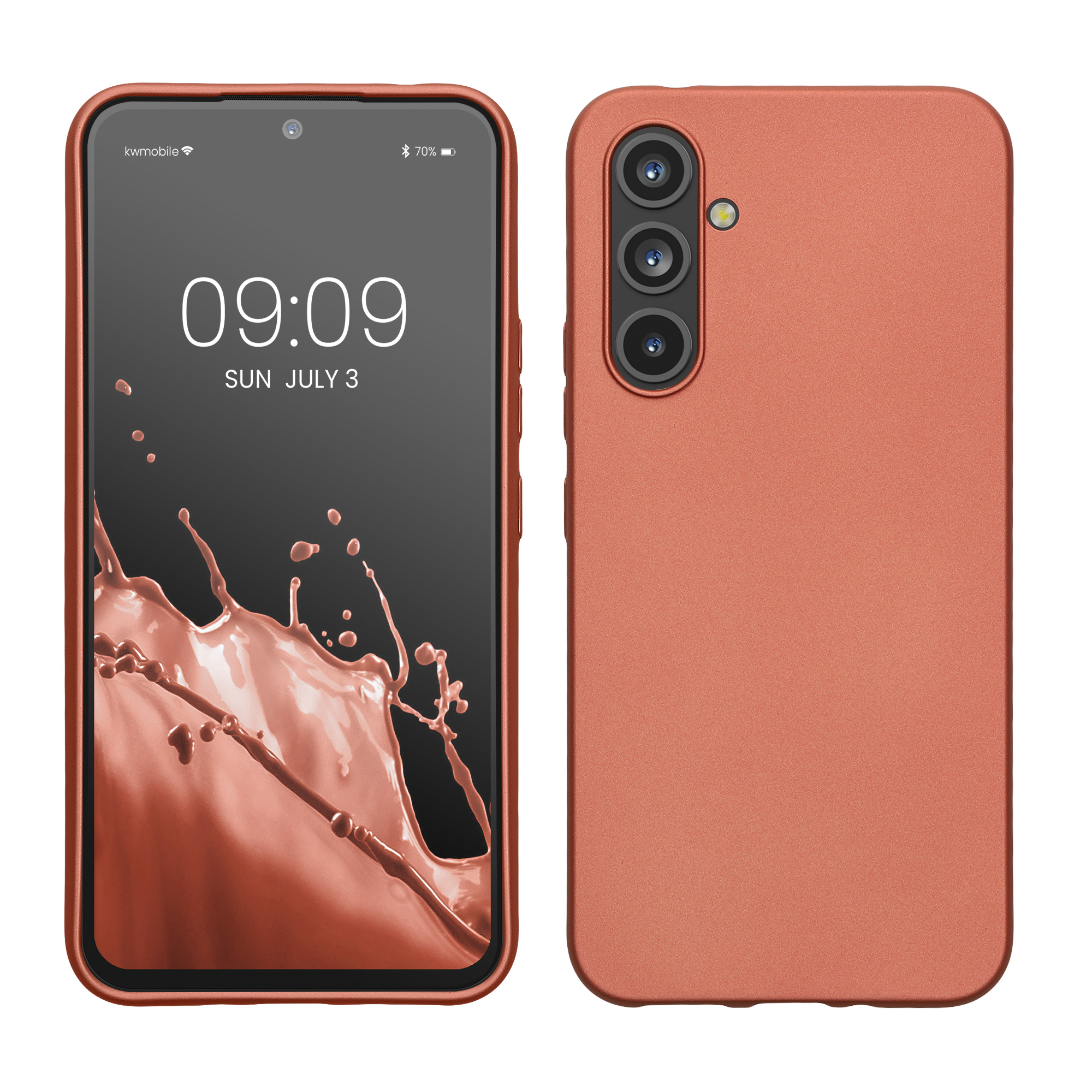 Kryt na mobil Samsung Galaxy A54 5G kwmobile TPU metalický Metalická bronzová