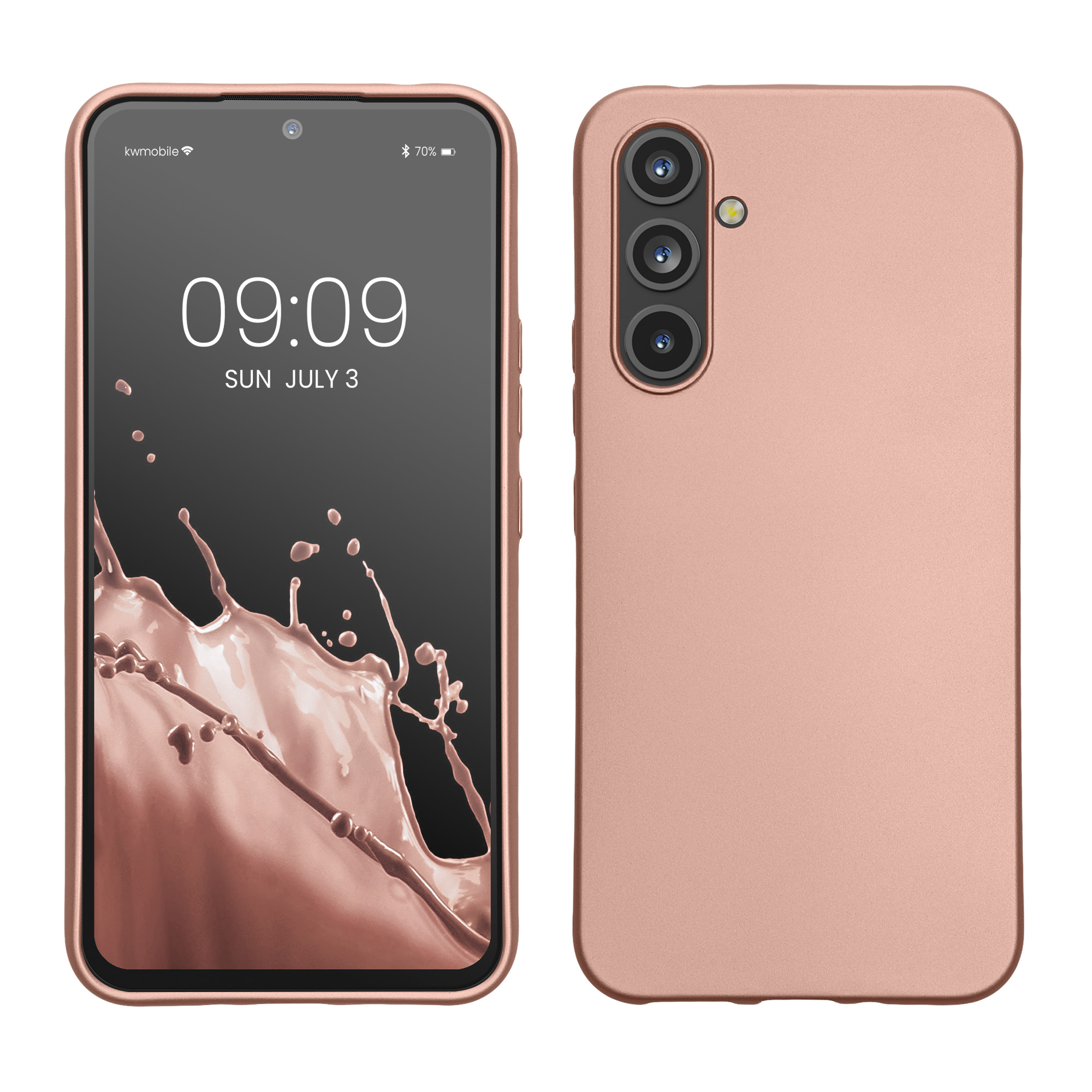 Kryt na mobil Samsung Galaxy A54 5G kwmobile TPU metalický Metalická růžová zlatá