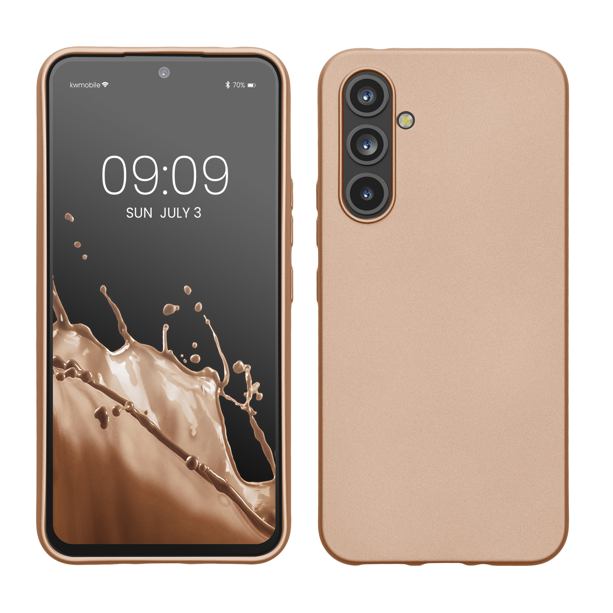 Kryt na mobil Samsung Galaxy A54 5G kwmobile TPU metalický Metalická zlatá