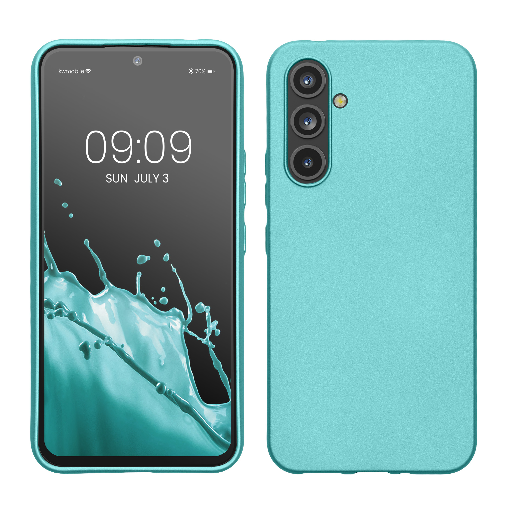 Kryt na mobil Samsung Galaxy A54 5G kwmobile TPU metalický Metalická mátová zelená