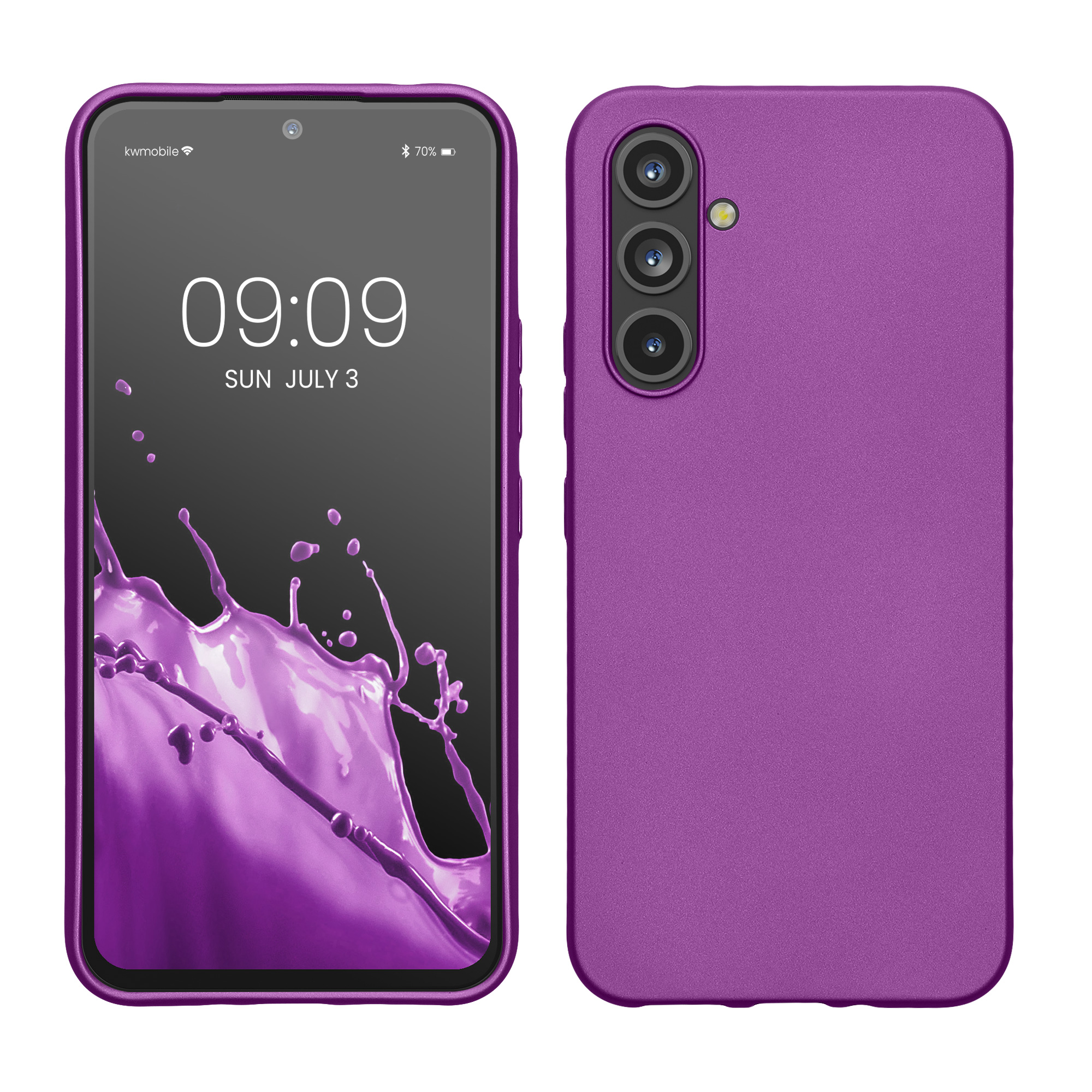 Kryt na mobil Samsung Galaxy A54 5G kwmobile TPU metalický Metalická fialová
