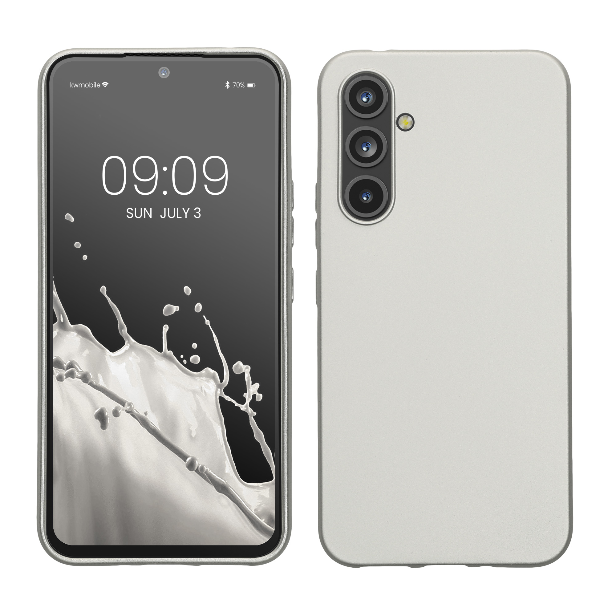 Kryt na mobil Samsung Galaxy A54 5G kwmobile TPU metalický Metalická stříbrná