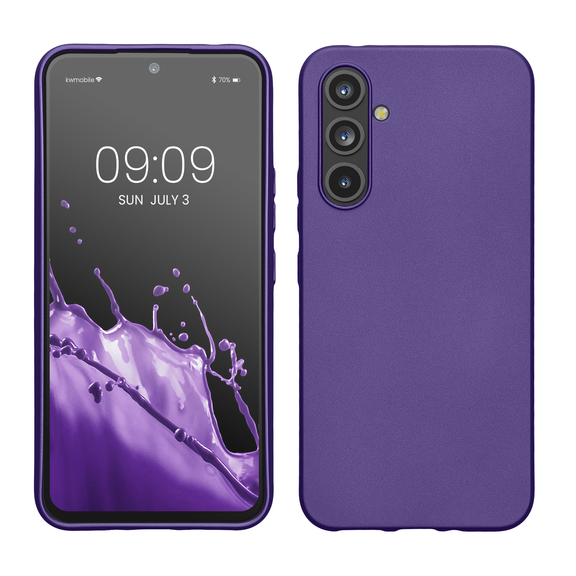 Kryt na mobil Samsung Galaxy A54 5G kwmobile TPU metalický Metalická modrá fialová