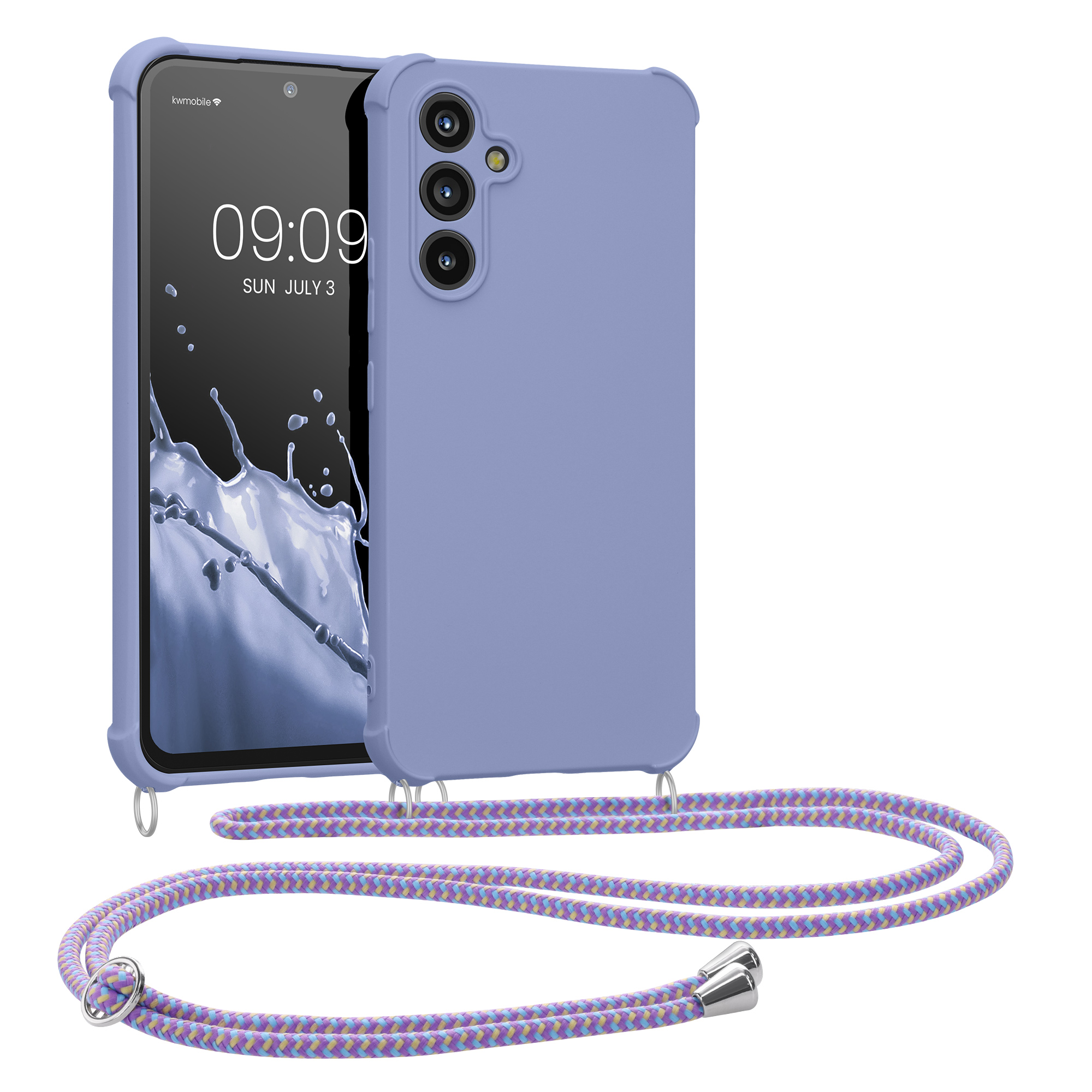 Crossbody kryt na mobil Samsung Galaxy A54 5G kwmobile se šňůrkou Levandulová