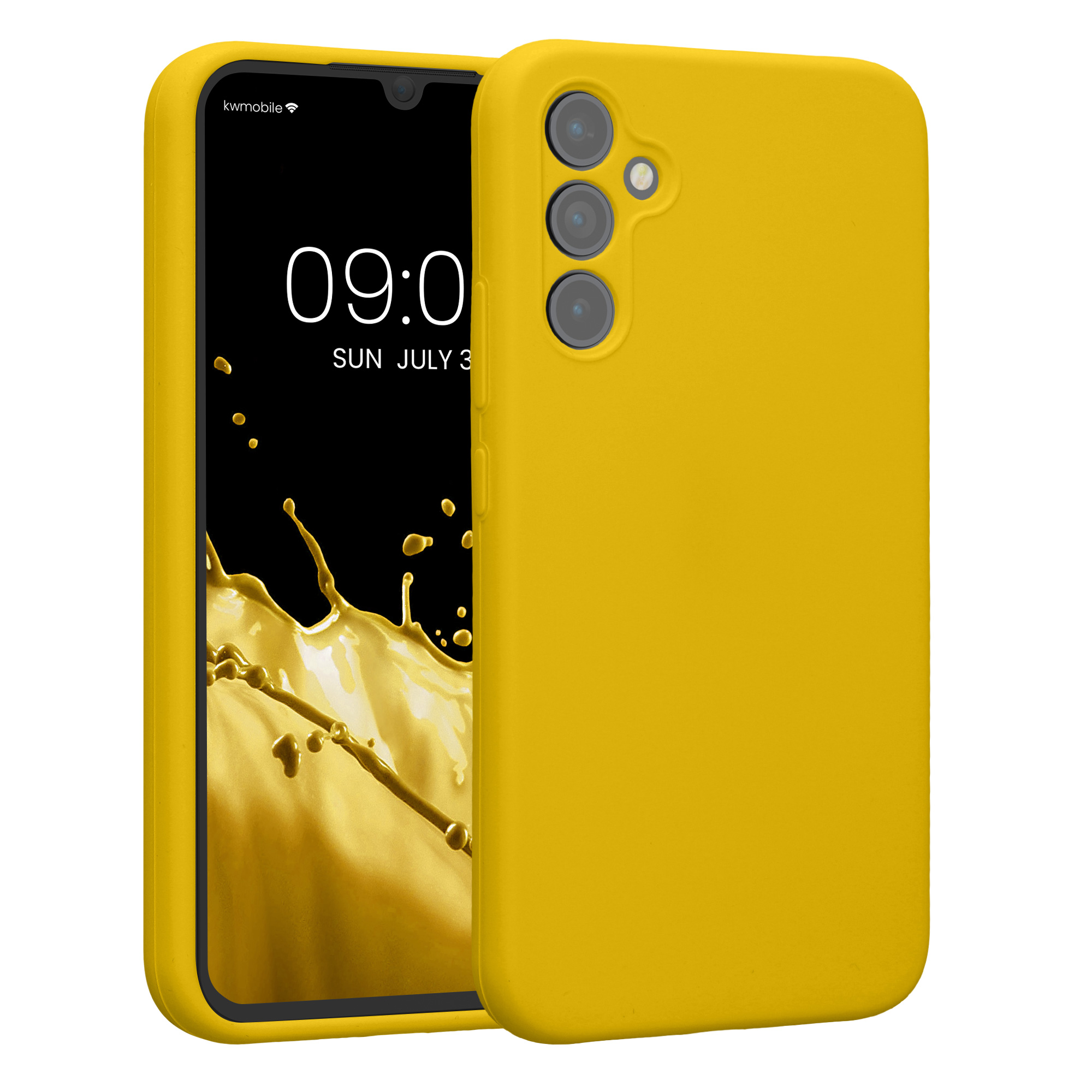 Pouzdro pro Samsung Galaxy A34 5G kwmobile tenké Soft Touch silikonové - zářivě žlutá