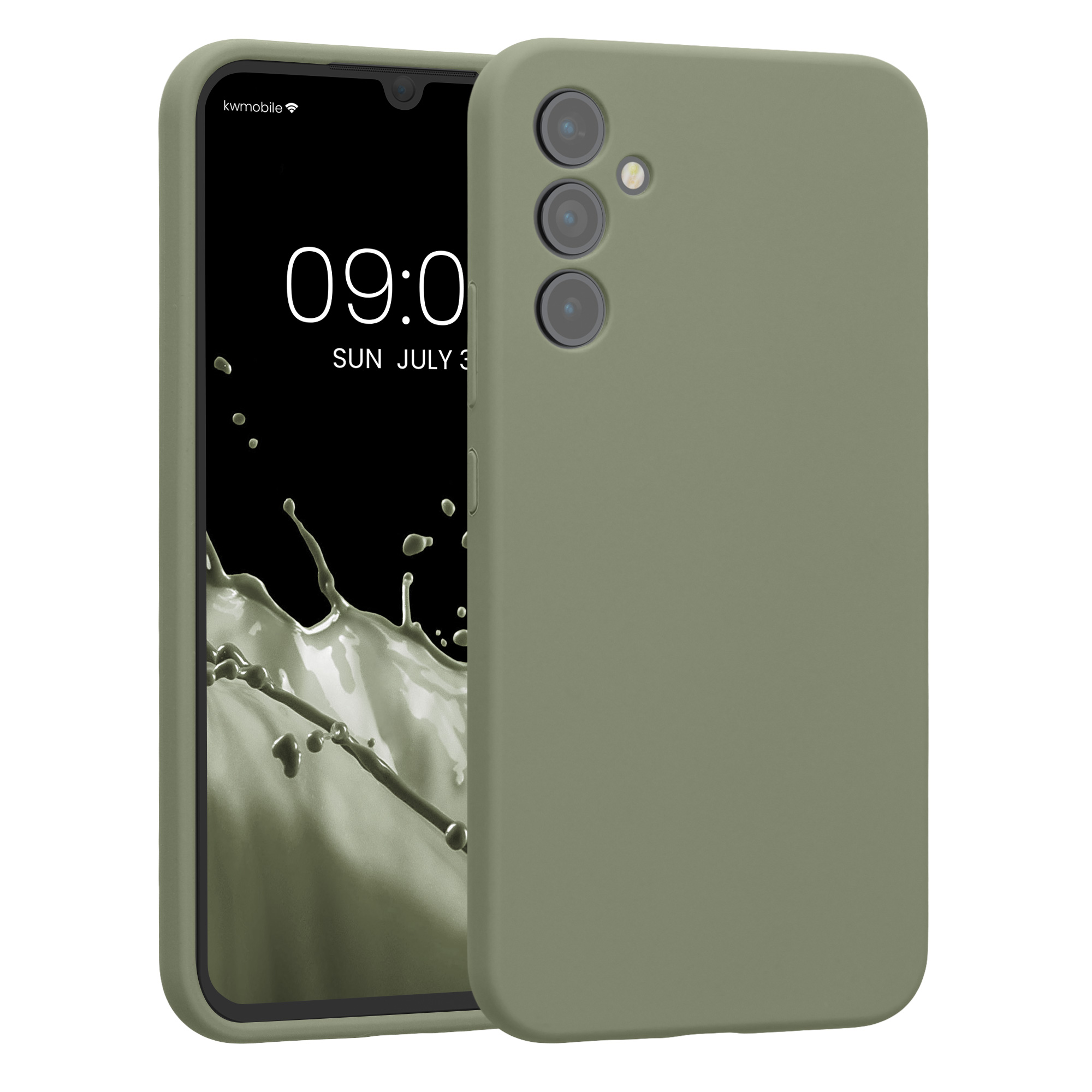 Matný kryt na mobil Samsung Galaxy A34 5G kwmobile šedozelený