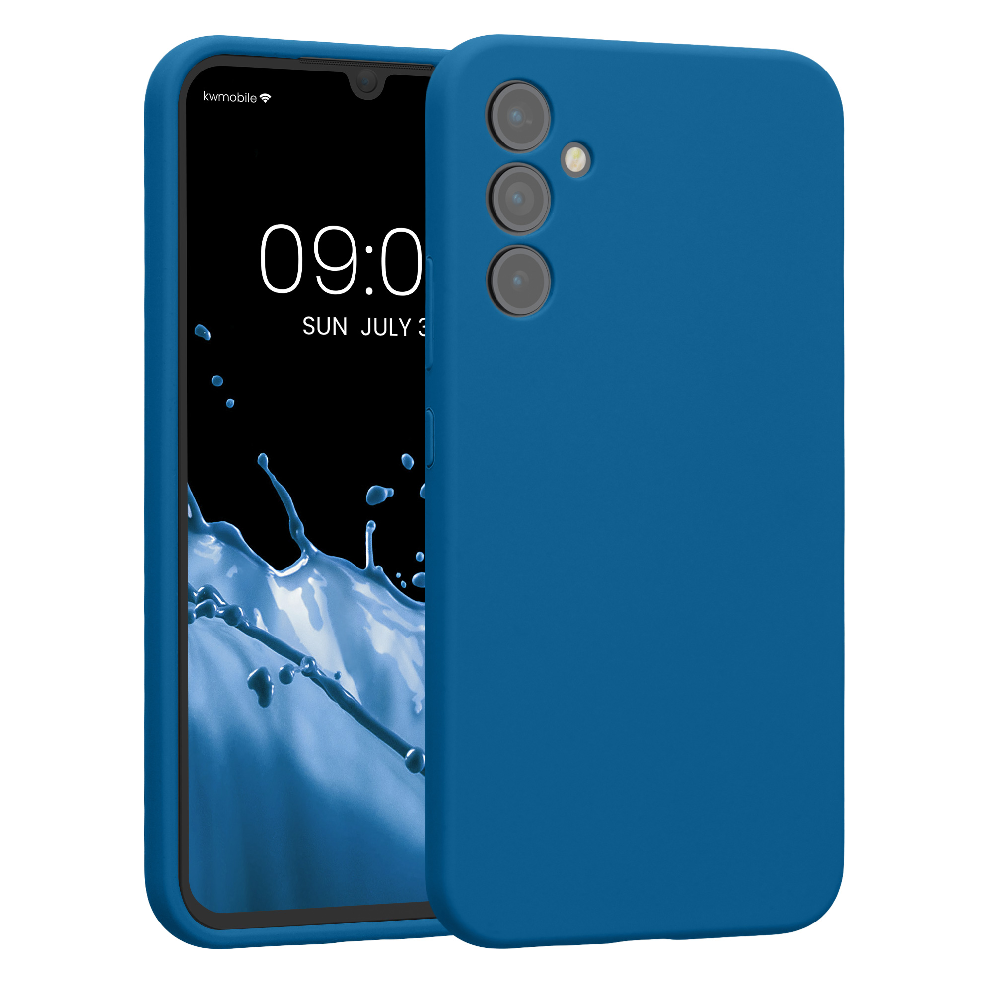 Matný kryt na mobil Samsung Galaxy A34 5G kwmobile modrý Blue Reef